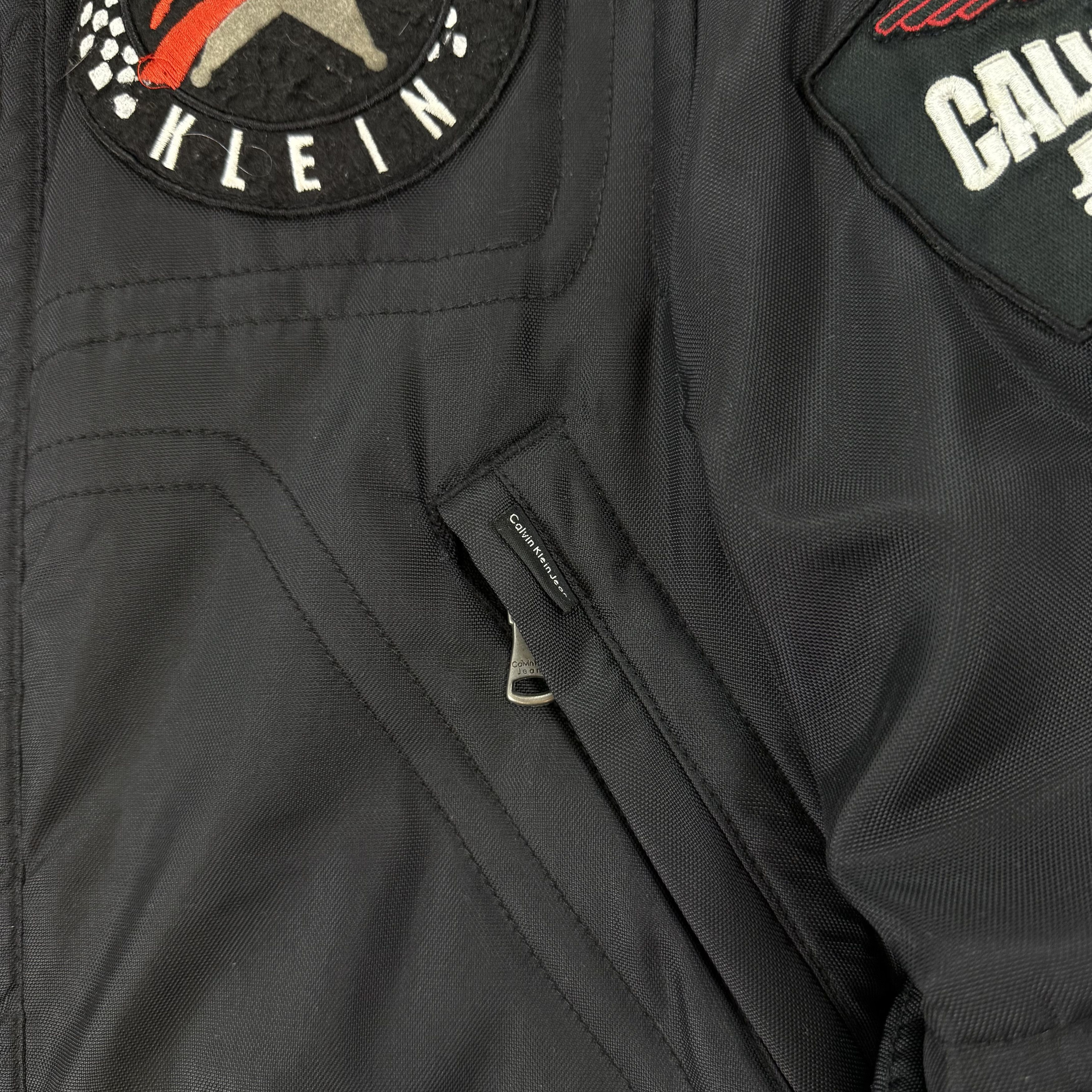Calvin Klein Vintage Calvin Klein Jeans 90s Black Biker Bomber Jacket Size S / US 4 / IT 40 - 8 Thumbnail