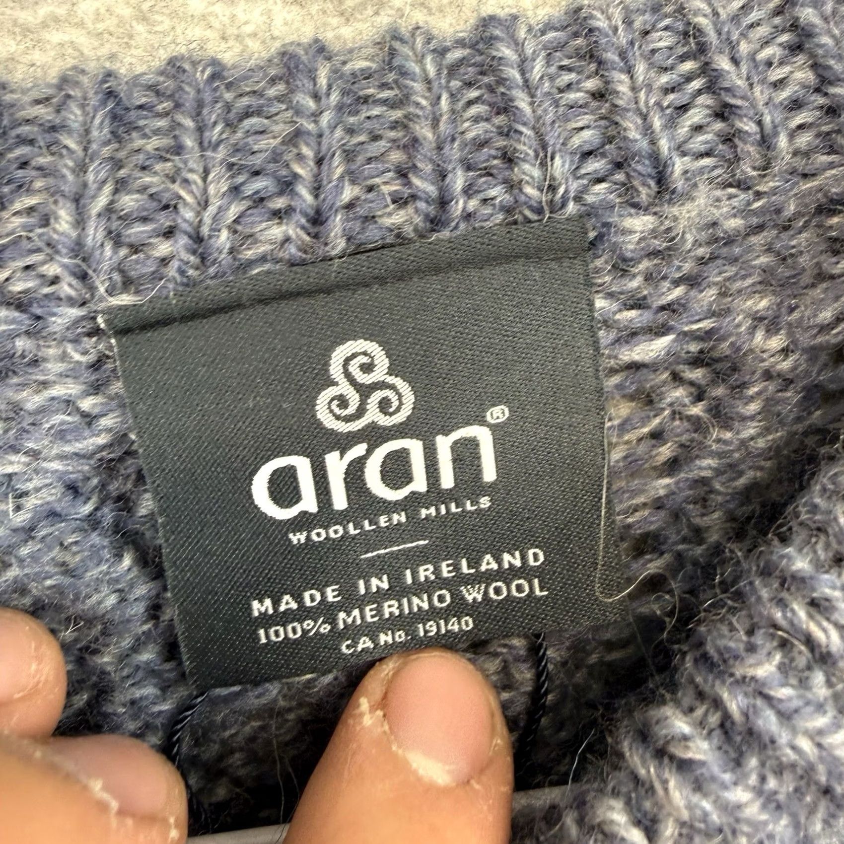 Vintage Aran Woollen Mills Crew Neck Traditional Knit Sweater Dusty Blue Men's/Unisex M Size US M / EU 48-50 / 2 - 4 Thumbnail