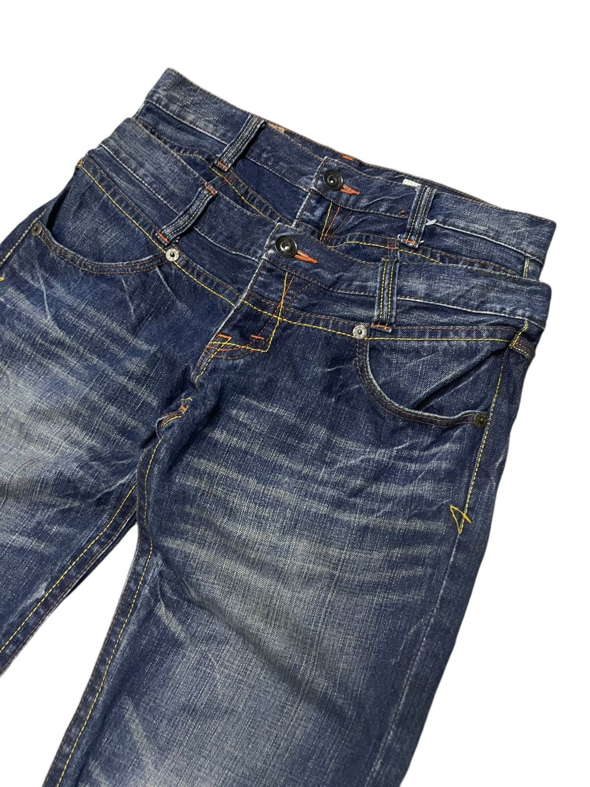 PPFM × Shellac × semanticdesign Rush Hour Japan Double Waist Contrast Heavy Stitch Jeans Size US 30 / EU 46 - 3 Thumbnail