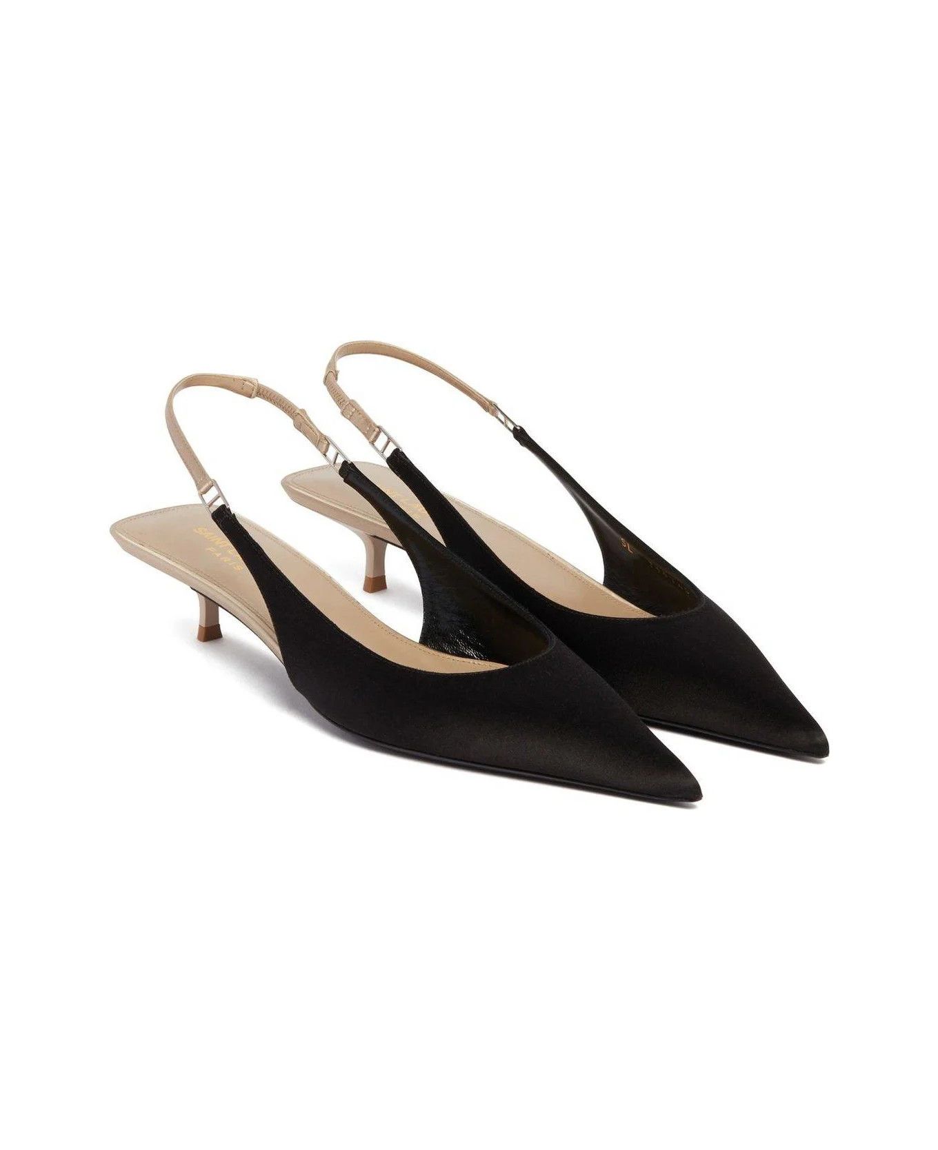 Saint Laurent Paris o1bcso1str0426 Cherish Slingback Pumps in Black Size US 5 / IT 35 - 4 Thumbnail