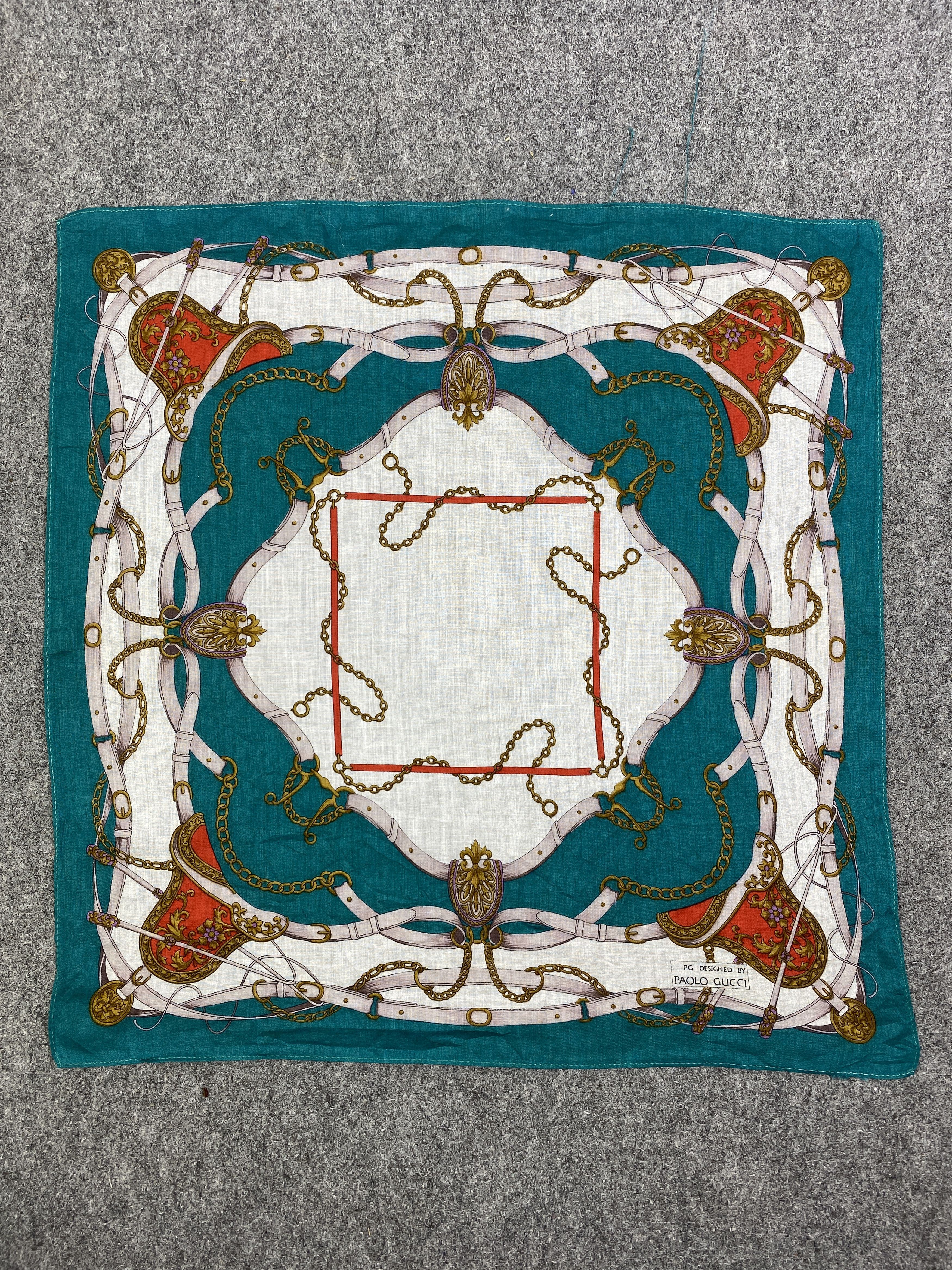 Paolo Gucci Vintage Paolo Gucci Handkerchief / Neckerchief HKC1044 Size ONE SIZE - 4 Thumbnail