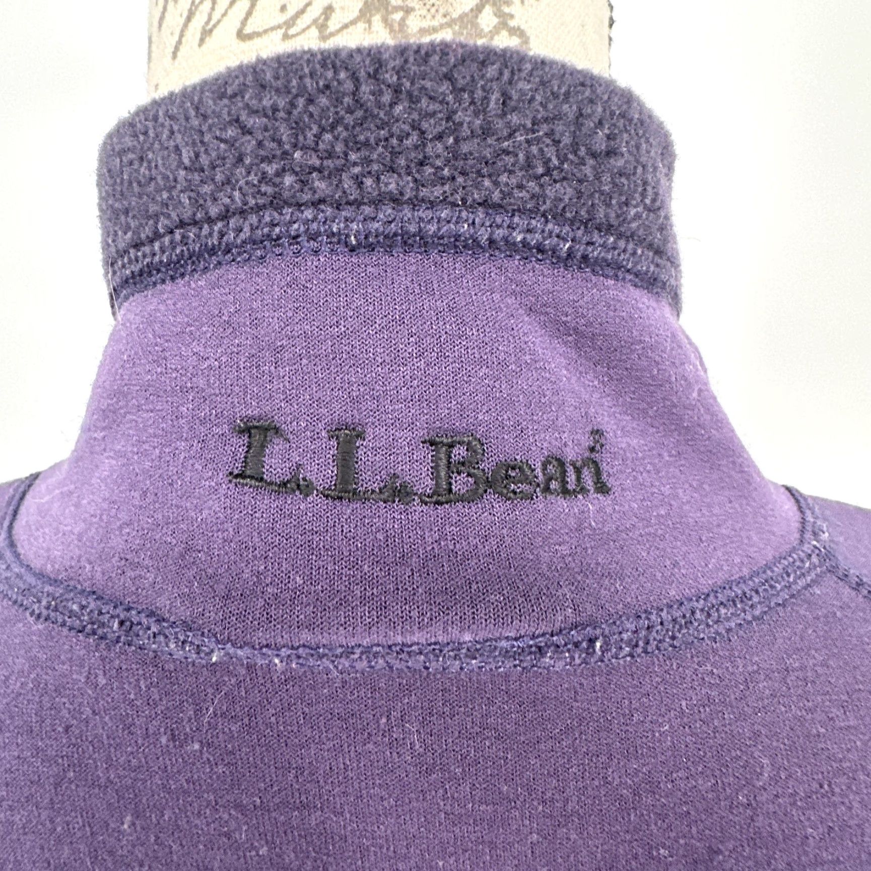 Vintage VINTAGE L.L. BEAN Jacket Womens Small Purple 1/2 Zip Fleece Pullover USA 90s Size S / US 4 / IT 40 - 7 Thumbnail