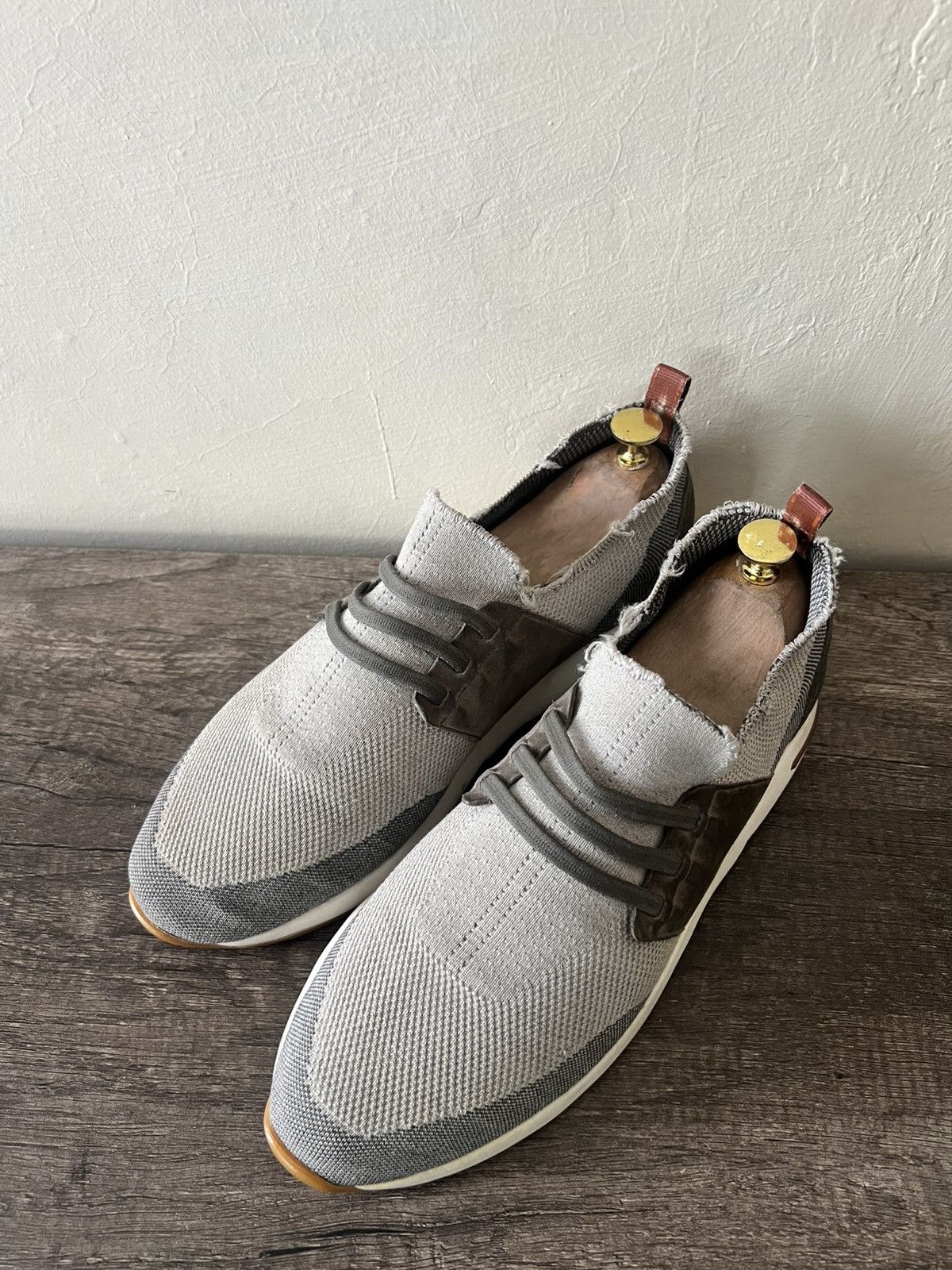Loro Piana LORO PIANA KNIT FABRIC AND SUEDE 360 FLEXY WALK SNEAKERS Size US 10 / EU 43 - 4 Thumbnail