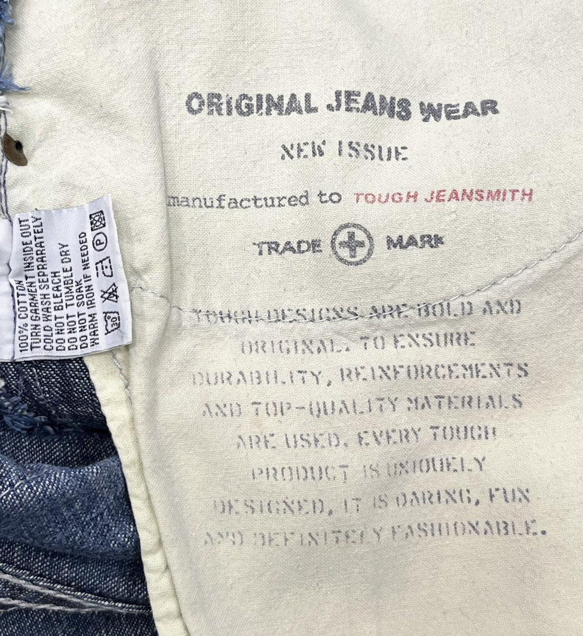 Jean FYE🔥TOUGH JEANSMITH Designer Distressed Bartack Denim Pants Size US 34 / EU 50 - 20 Thumbnail