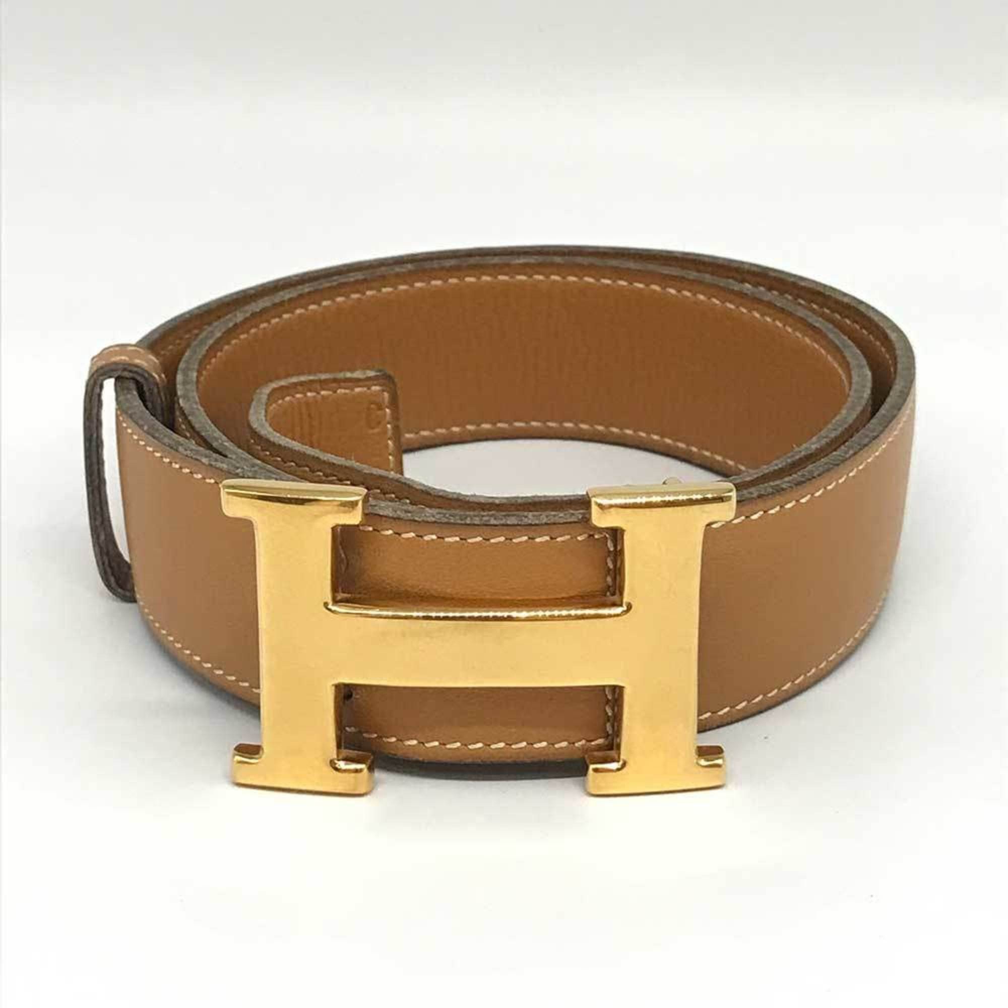 image of Hermes Constance Belt E Stamp Brown Leather Hermes, Women's