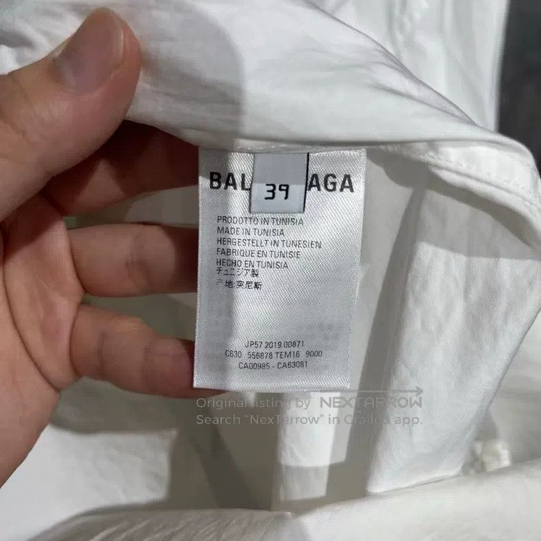 Balenciaga Balenciaga size 39 White and Blue Back Letter Shirt Size US S / EU 44-46 / 1 - 5 Thumbnail