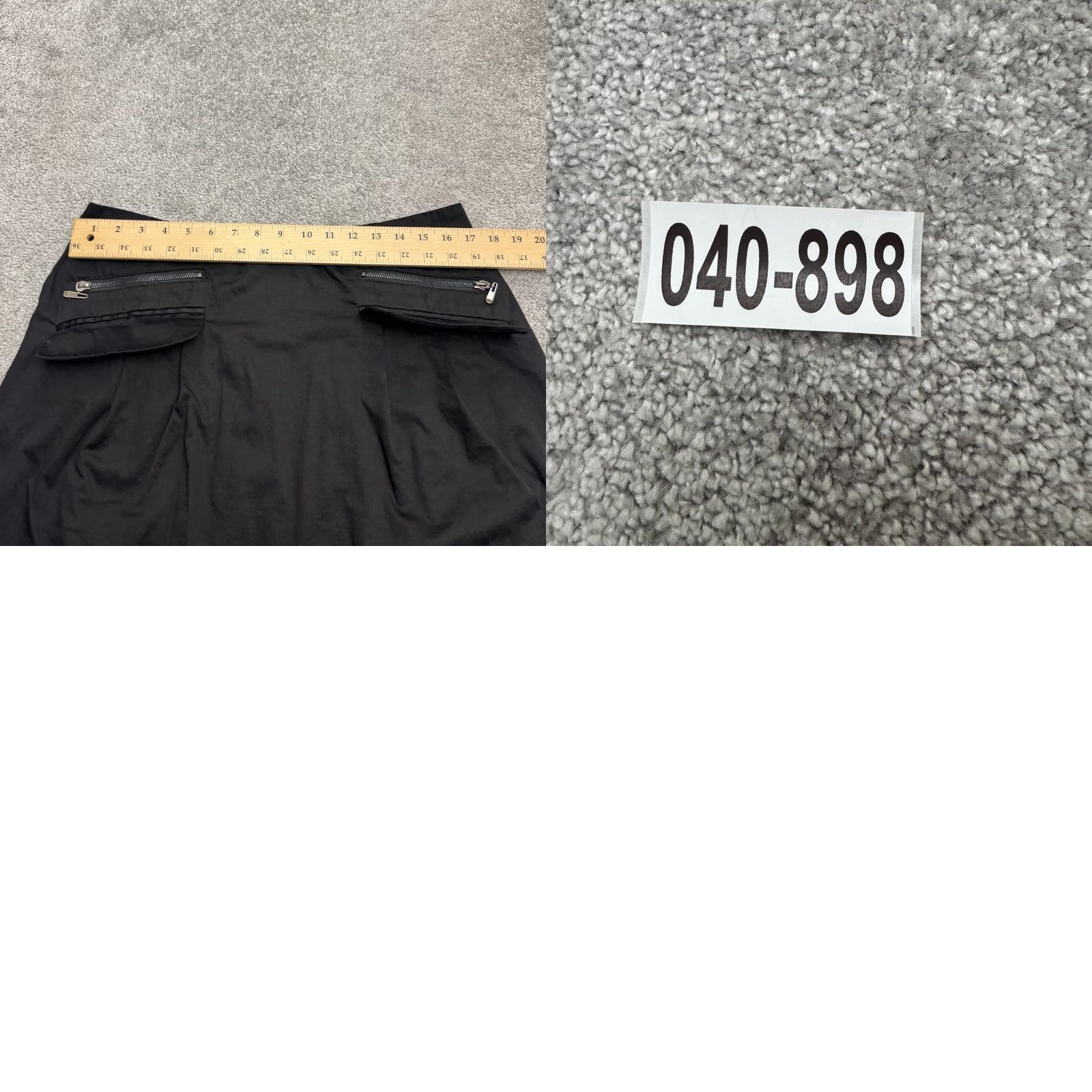 Vintage Zoe D. Pleated A-Line Mini Skirt Womens L Black Zipped Pockets Stretch Skirt Womens L Black Mini Pockets Zipper Fitted Vintage: No Size 36" / US 14 / IT 50 - 8 Thumbnail