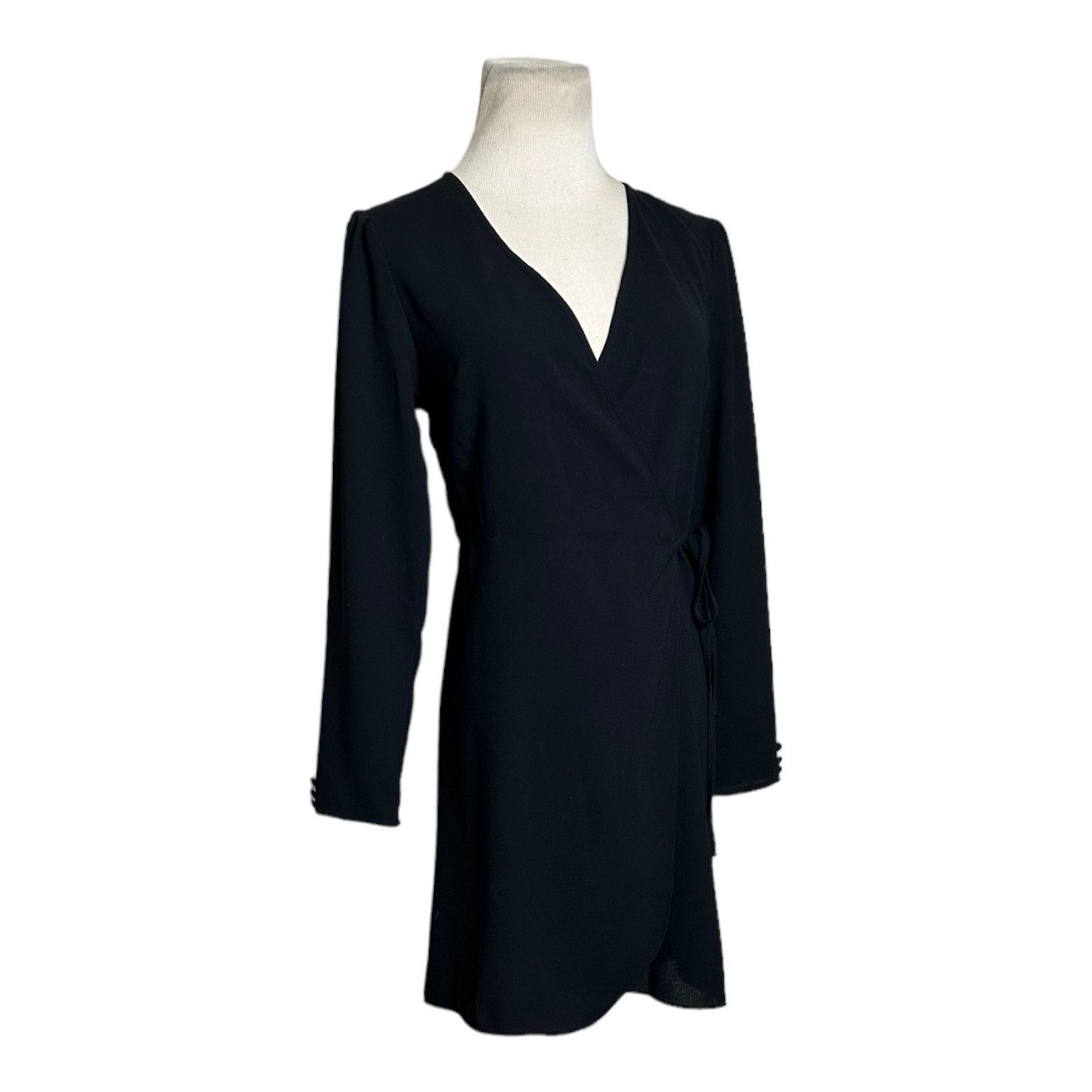 Topshop Topshop black long sleeves wrap mini dress size 4 Size S / US 4 / IT 40 - 10 Thumbnail