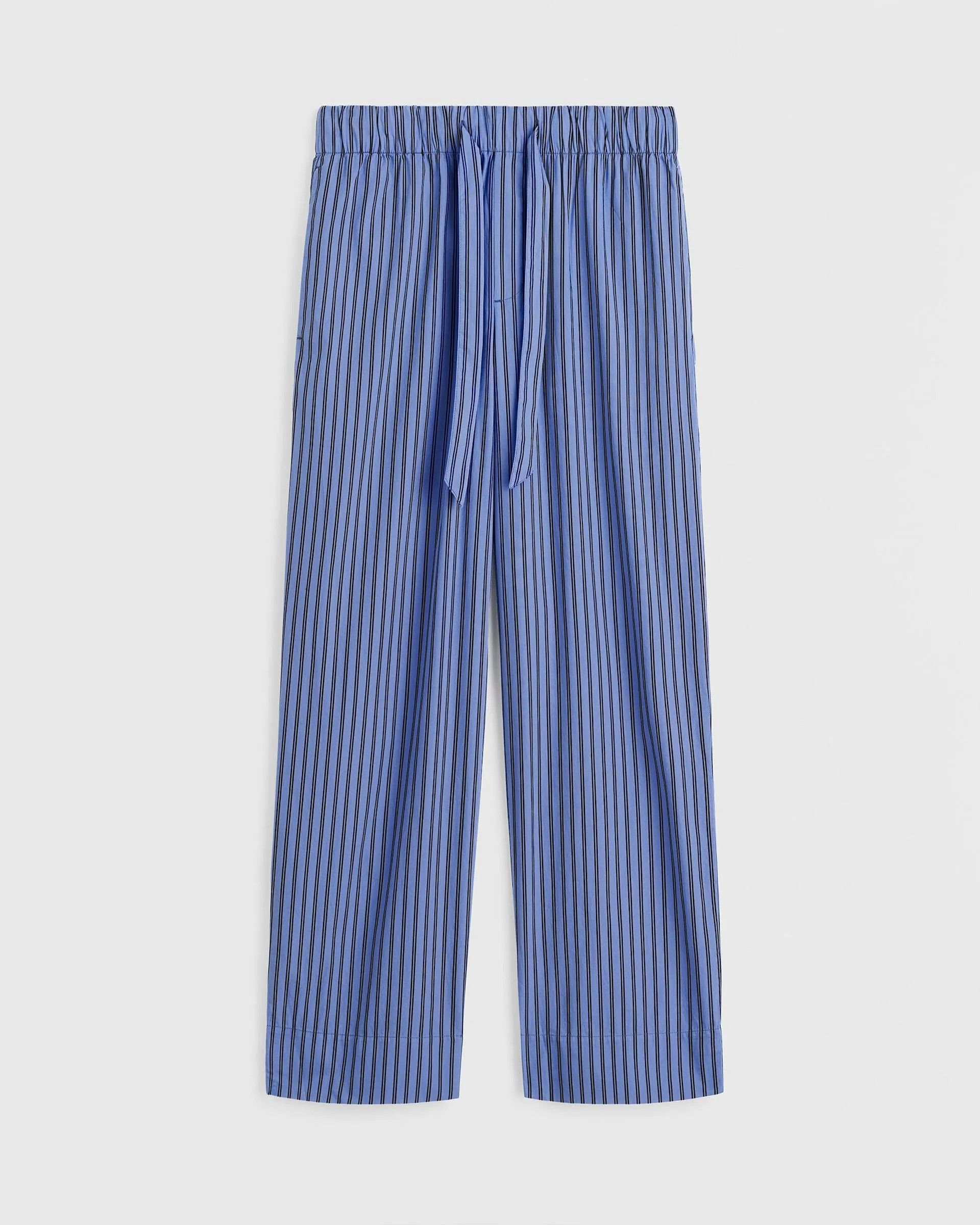 Tekla o1mle0525 Unisex Poplin Pyjamas Pants Verneuil Stripes Blue Size 24" / US 00 / IT 34 - 1 Thumbnail