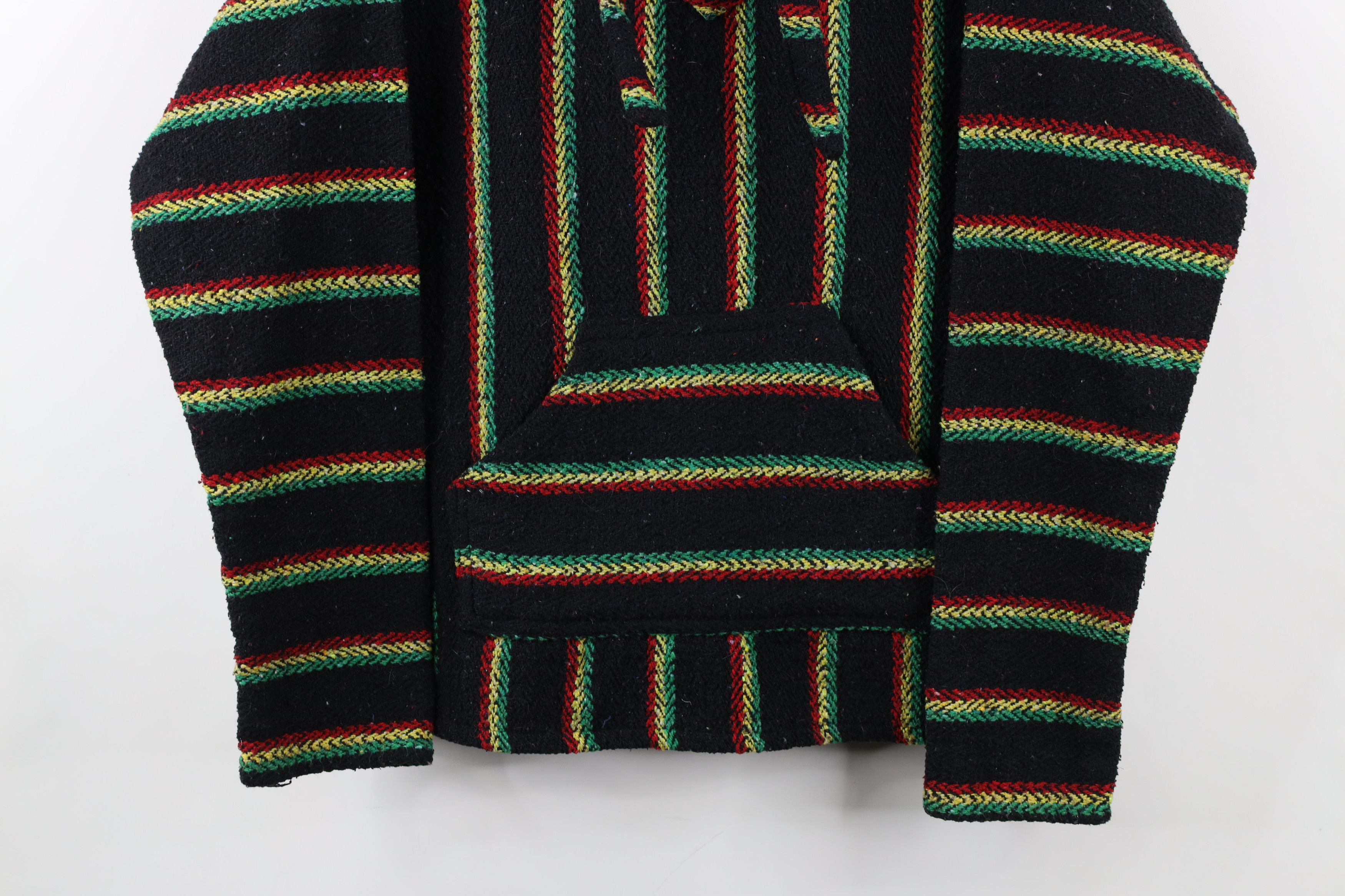 Vintage Vintage 90s Y2K Streetwear Striped Knit Drug Rug Hoodie Size US S / EU 44-46 / 1 - 3 Thumbnail