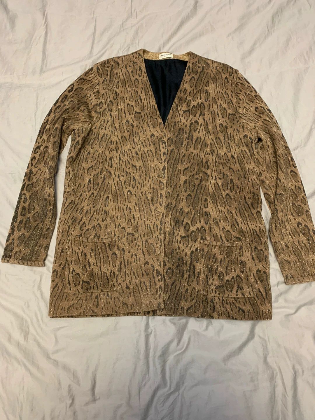 Saint Laurent Paris Saint Laurent Leopard Print Knit Cardigan Size XS / US 0-2 / IT 36-38 - 1 Thumbnail