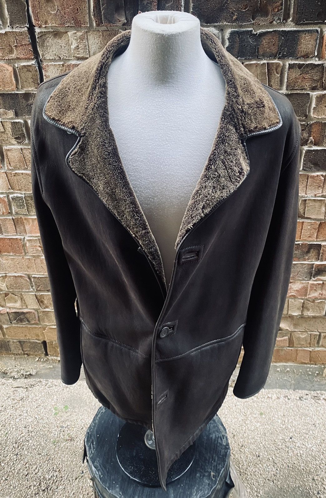 Ermenegildo Zegna Zegna 🇮🇹 brown suede full Sherpa lined car coat 50 VGC Size US M / EU 48-50 / 2 - 8 Thumbnail