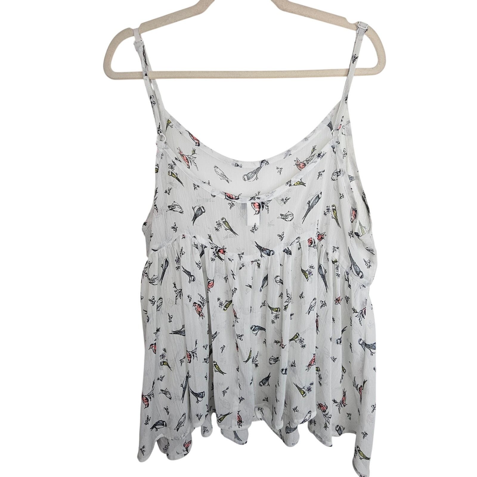 Torrid Torrid Womens Flowy Bird Print Flowy Tank Top Plus Size 2X Size XXL / US 16-18 / IT 52-54 - 8 Thumbnail