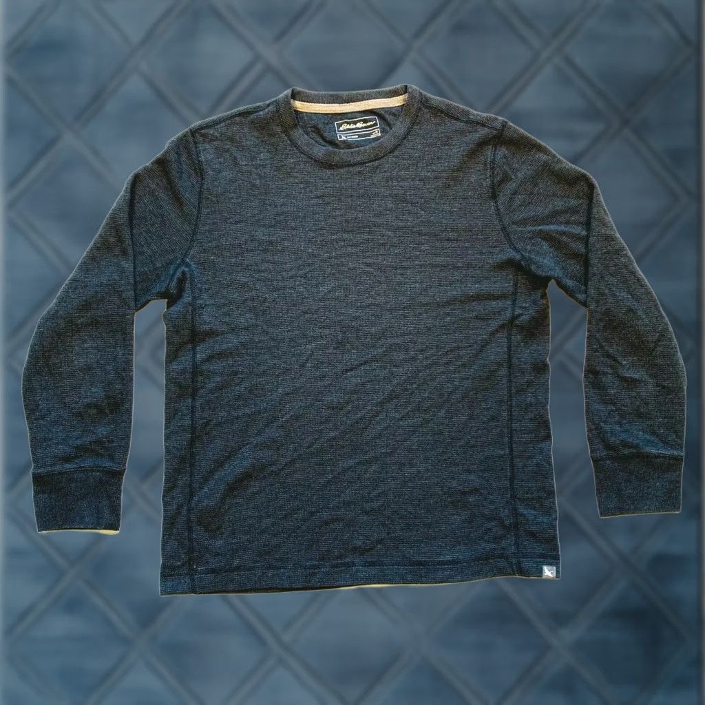 Eddie Bauer Eddie Bauer Outdoor Waffle Knit Thermal Pullover Sweater Crew Neck Gray M EUC Mens Shirt Size US M / EU 48-50 / 2 - 1 Thumbnail