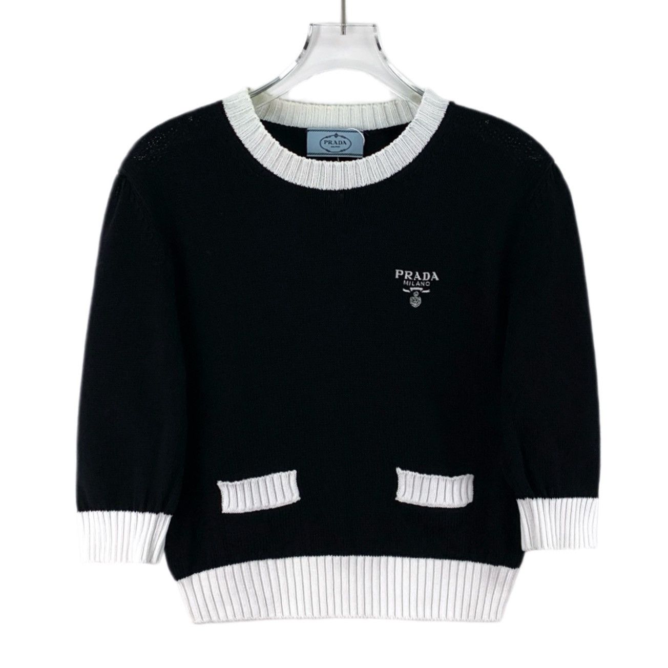 Prada Prada Letter Logo Embroidered Long Sleeve Knit Sweater K26WX Size L / US 10 / IT 46 - 1 Thumbnail