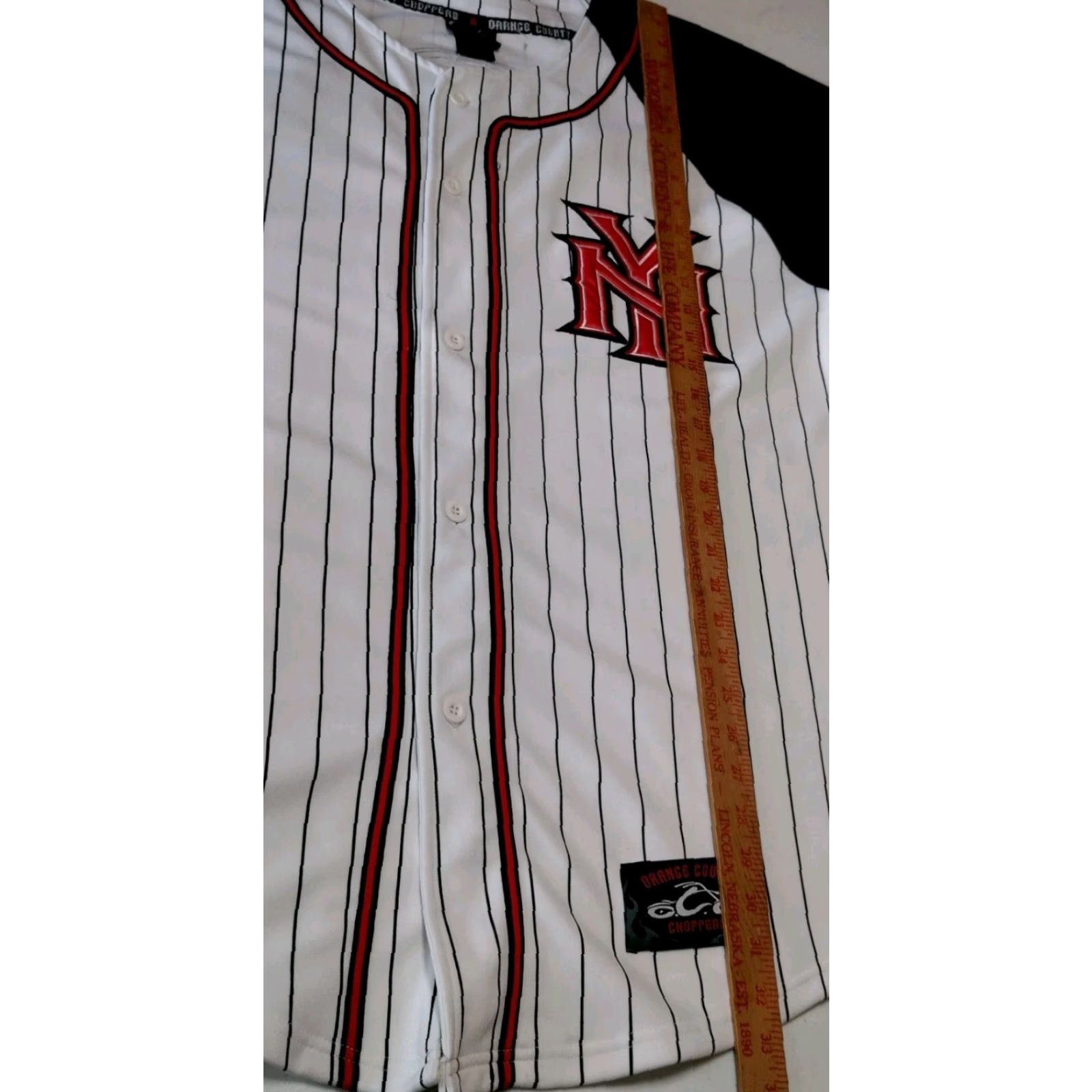 Vintage VINTAGE Orange County Choppers New York Shirt XL Baseball Jersey Motorcycle Pinstripe Size US XL / EU 56 / 4 - 7 Thumbnail