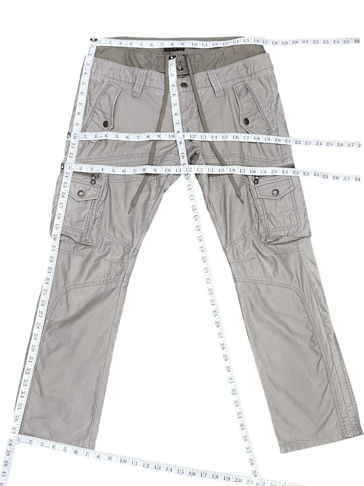 Morgan Homme Morgan Homme Double Waist Lace-Up 10 Pocket Y2K Cargo Pants Size US 32 / EU 48 - 12 Thumbnail