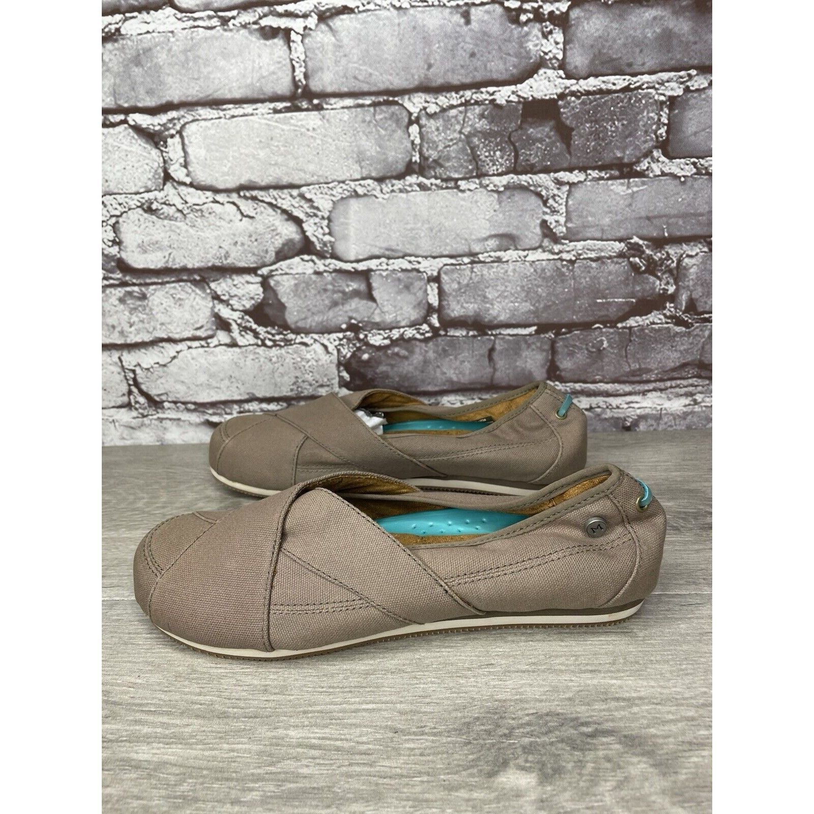 Other Mozo Taupe Canvas Fabric Comfort Slip Ballet Flats Shoes Wom Size US 8 / IT 38 - 14 Thumbnail