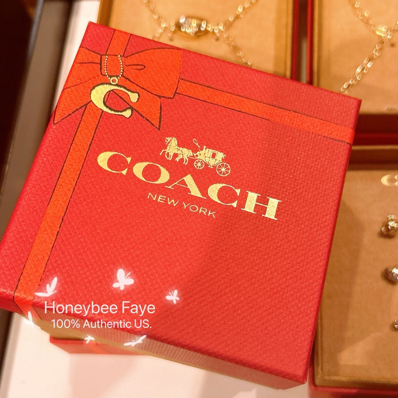 Coach Bow Pearl Necklace And Earrings Set CY110 Size ONE SIZE - 3 Thumbnail