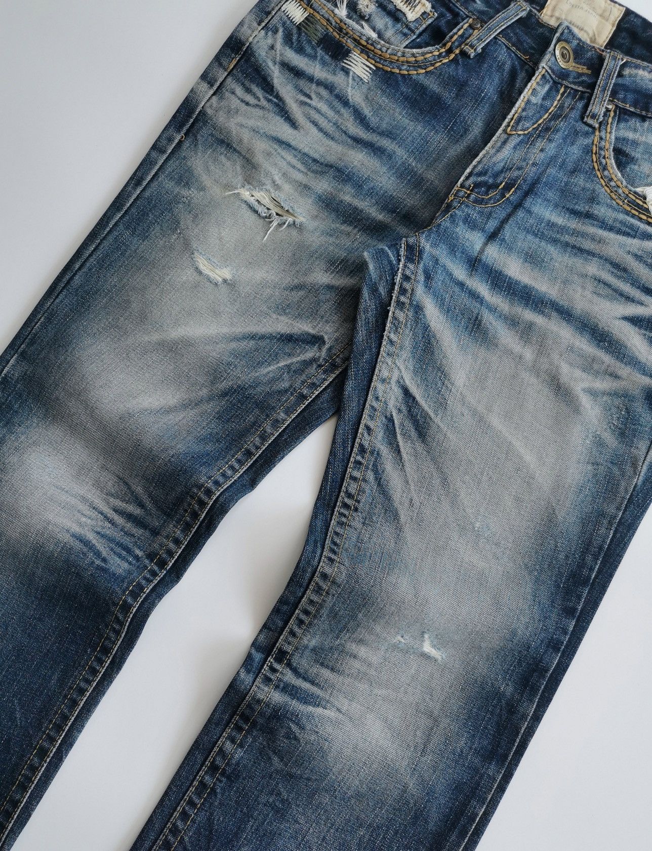 Kapital Lolita Faded Structure Distressed Denim Jeans Size US 31 - 3 Thumbnail