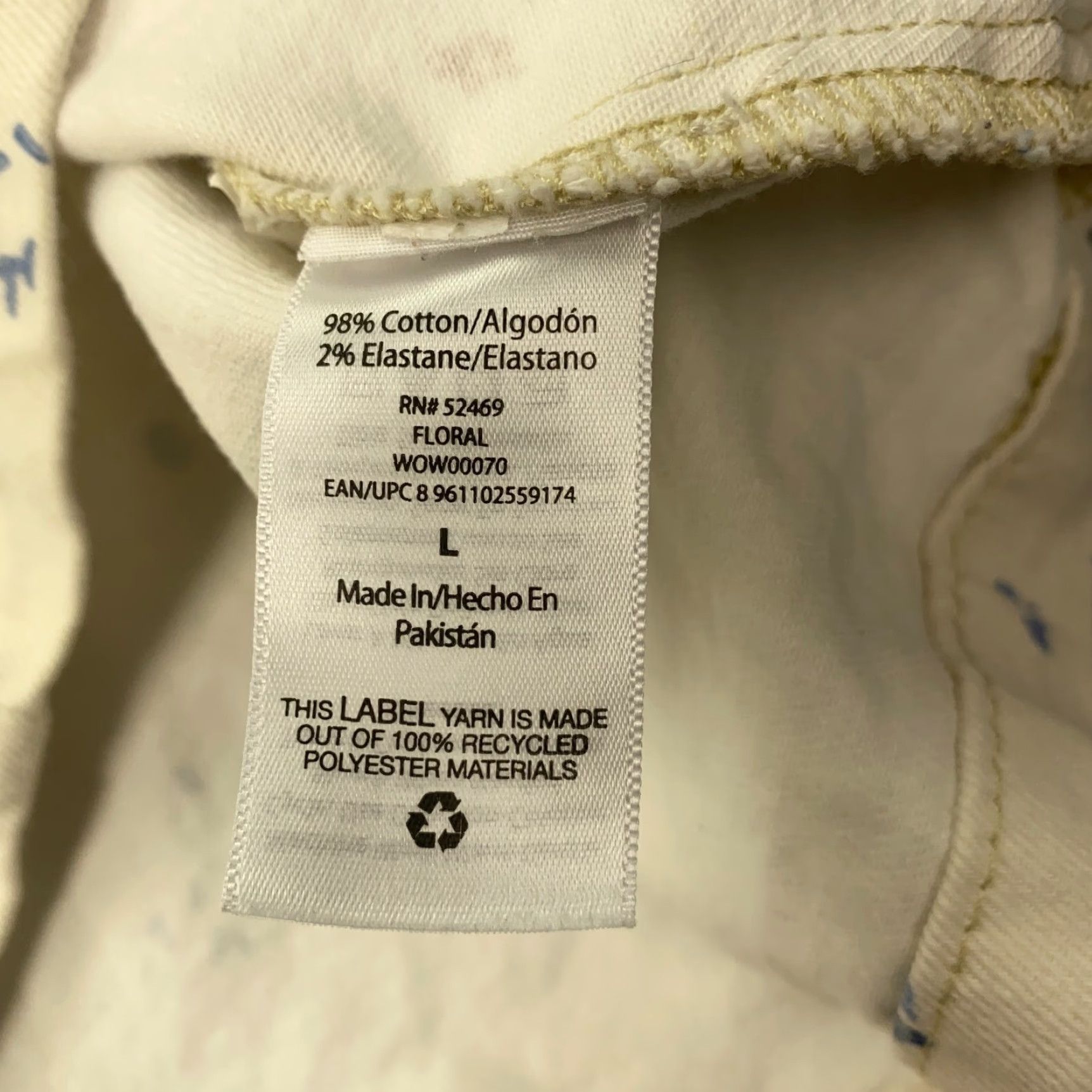 Vintage Free Assembly Jacket Women Large White Denim Floral Speckled Stretch Womens Size L / US 10 / IT 46 - 6 Thumbnail