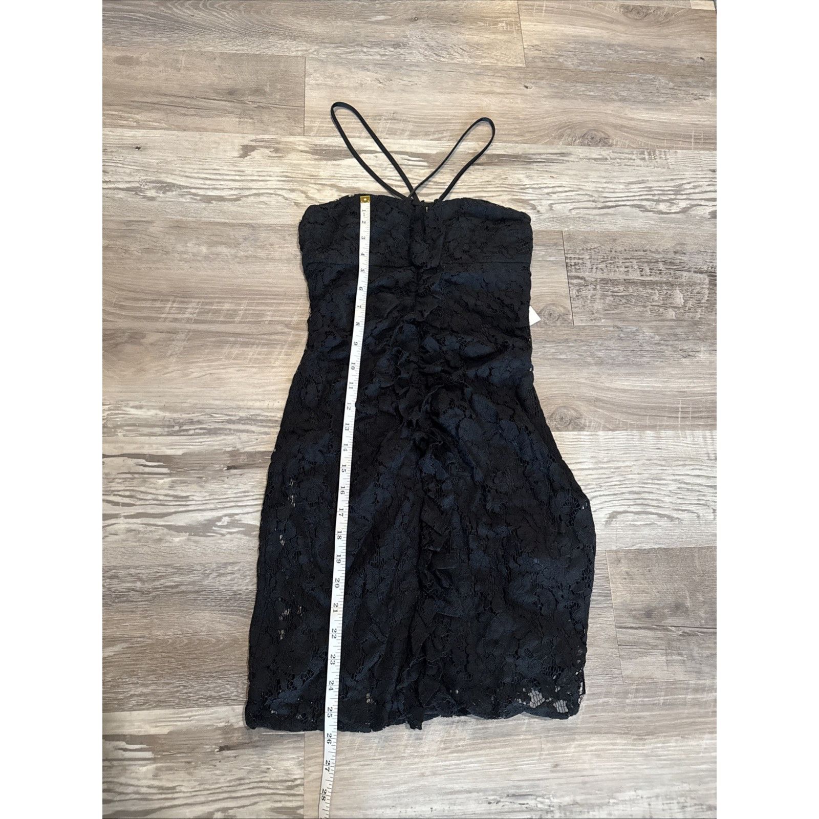Zara Zara Womens Lace Mini Dress Draped XS Black Ruffled Floral Size XS / US 0-2 / IT 36-38 - 1 Thumbnail