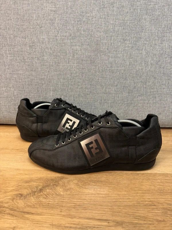 Fendi Fendi Roma Black Coated Canvas Monogram Low Sneakers 11 45 Size US 12 / EU 45 - 2 Thumbnail