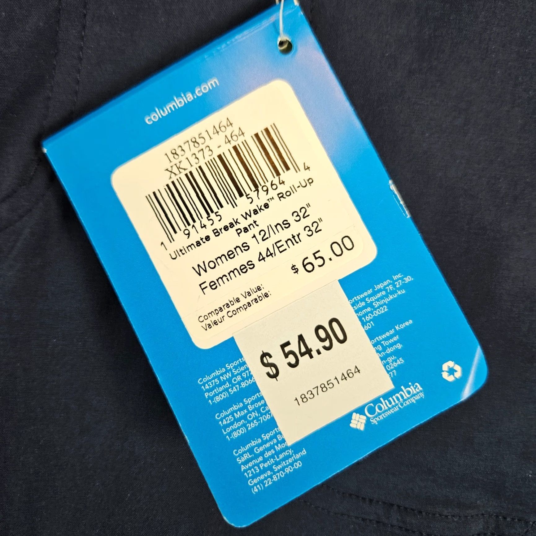 Vintage Columbia Womens Ultimate Break Wake Roll Up Pants Straight Leg Sz 12 Blue Casual Pant Size 34" / US 12 / IT 48 - 6 Thumbnail