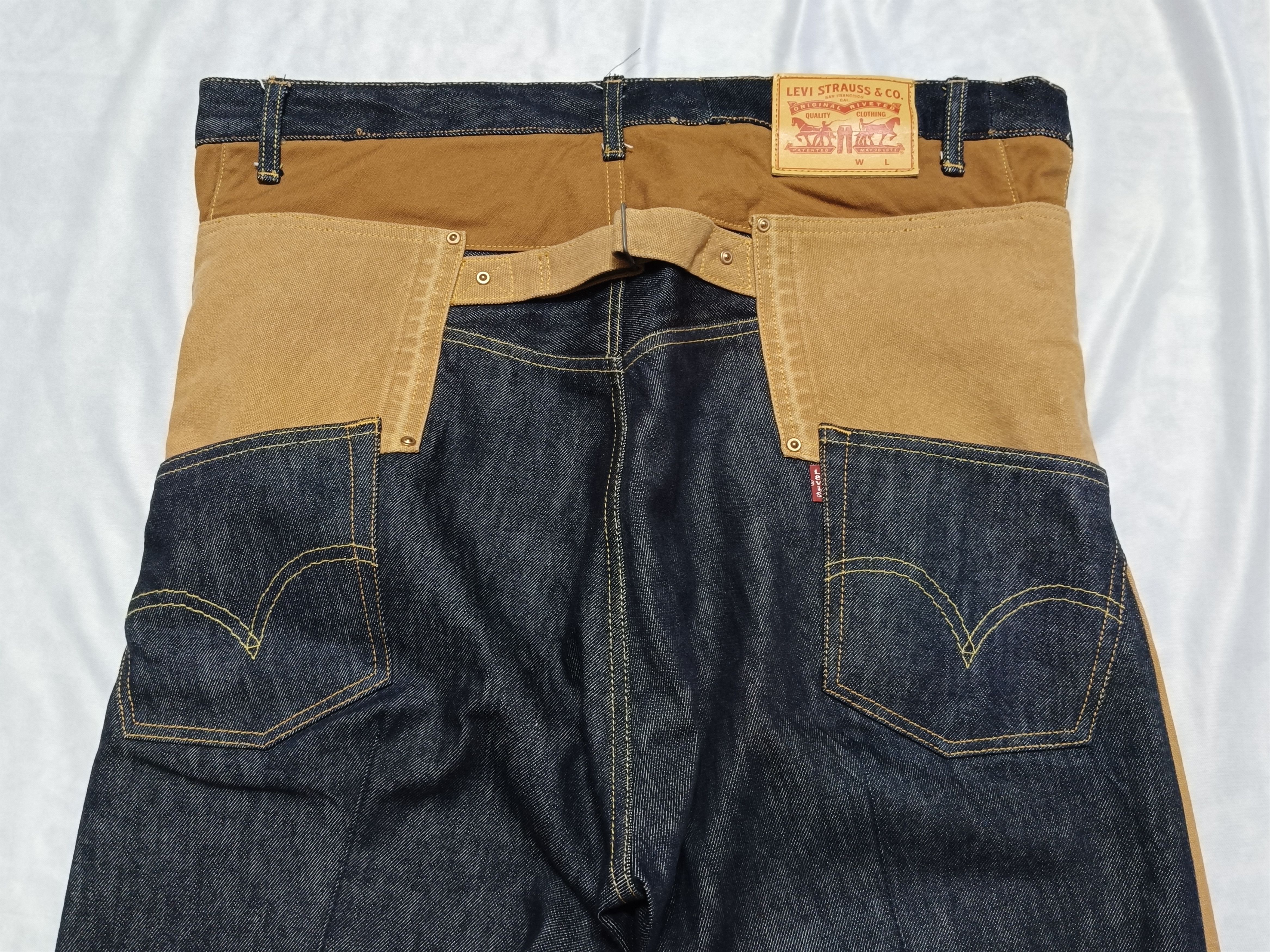 Junya Watanabe × Levi's Cotton Denim × Cotton Canvas Work Pants Jeans Collaboration Size US 40 / EU 56 - 9 Thumbnail