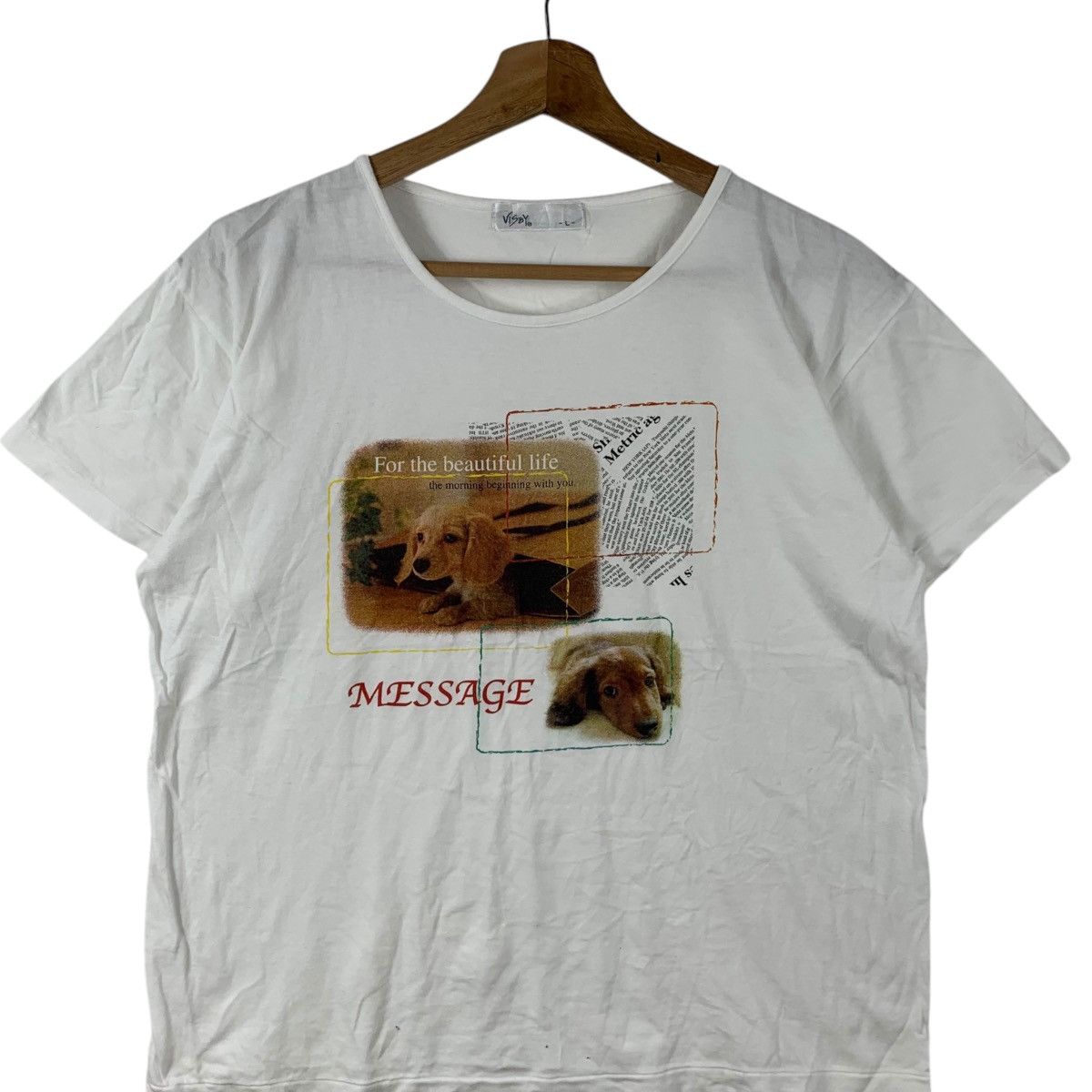 Vintage Vintage VISBY JAPAN DOG Pet Beautiful Life Message Tee Size L / US 10 / IT 46 - 3 Thumbnail