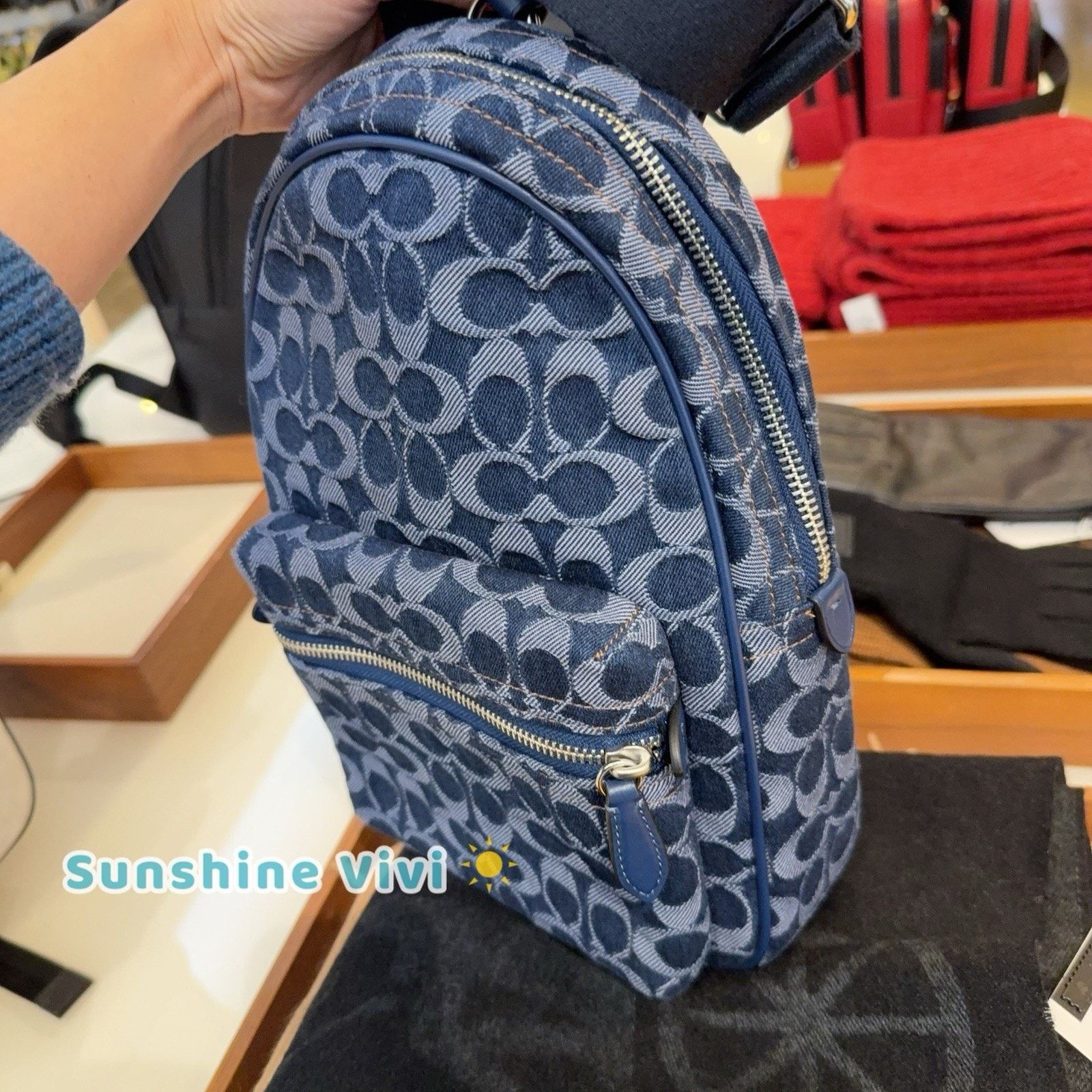 Coach NWT coach Charter Pack In Signature Denim Deep blue CAJ87 Size ONE SIZE - 3 Thumbnail