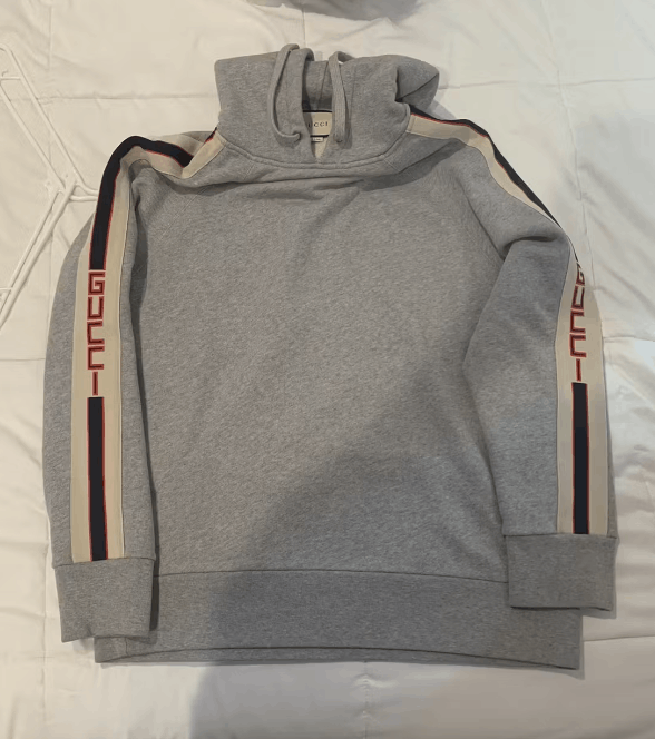 Gucci Gucci Stripe Hoodie Gray Grailed