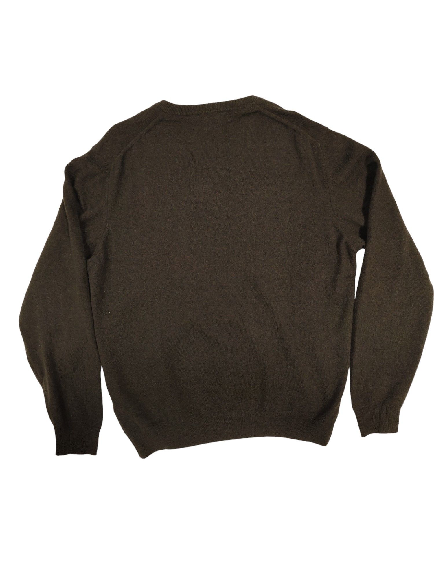 Hackett Dark Brown Merino Cashmere V Neck Sweater Size US L / EU 52-54 / 3 - 2 Thumbnail