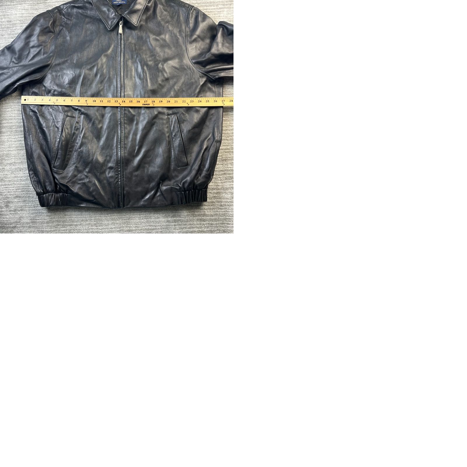Brooks Brothers Brooks Brothers Jacket Mens 2XL Black Leather Full Zip Bomber Hoodie? Size US XXL / EU 58 / 5 - 9 Thumbnail