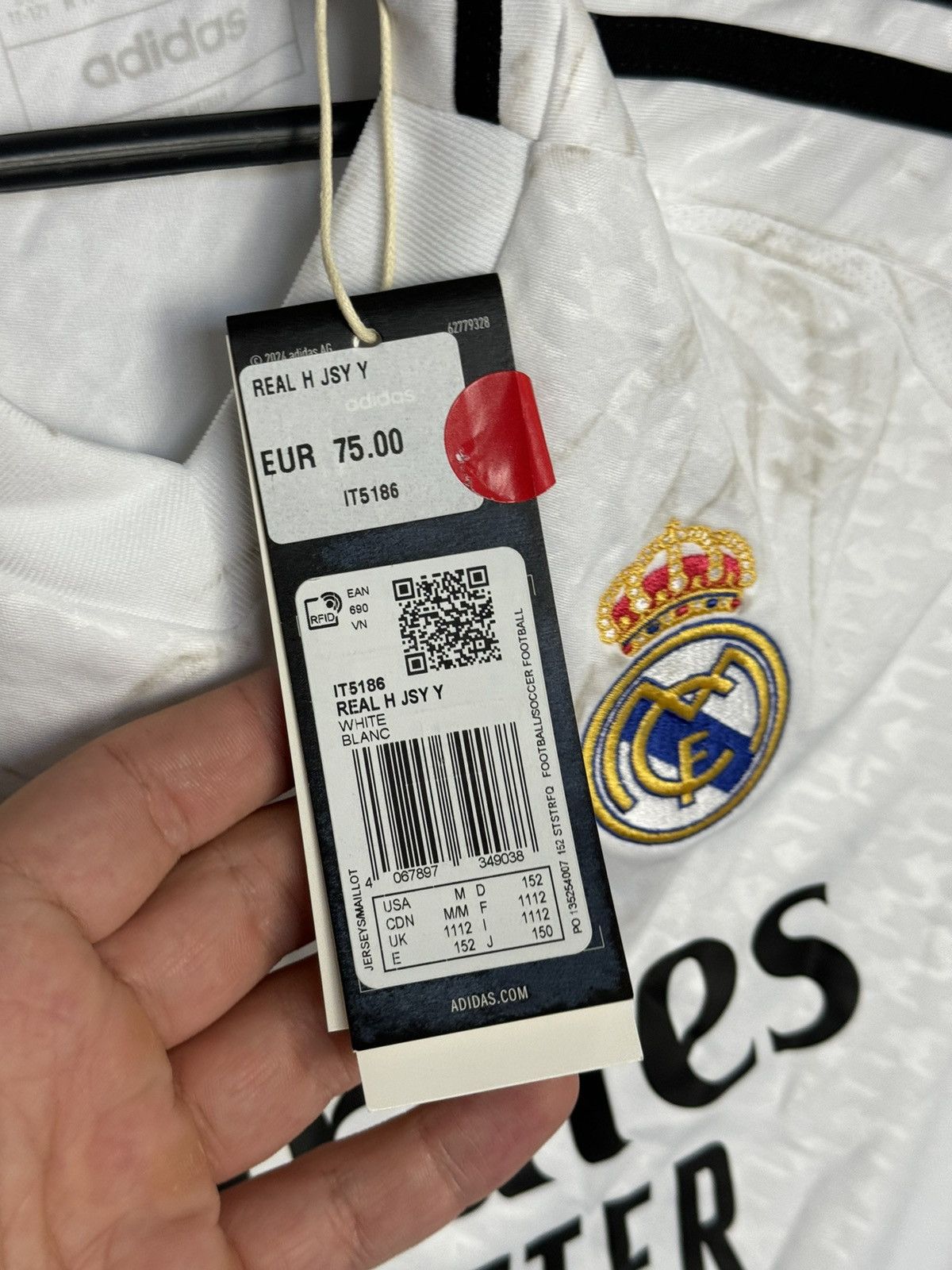 Adidas KIDS New Real Madrid 24/25 Home Football Jersey T-Shirt Size US XS / EU 42 / 0 - 14 Thumbnail