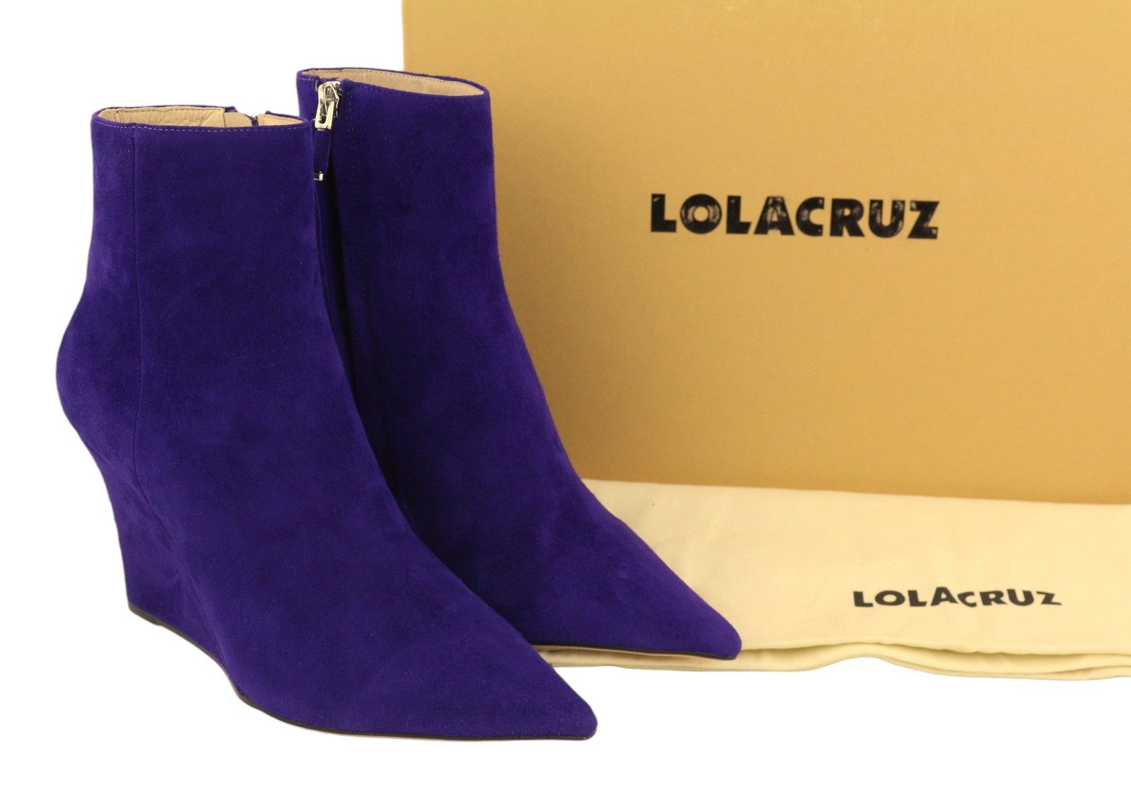 Other LOLA CRUZ RENES EU38 Blue Suede Leather Platform Heel 87545 Size US 7 / IT 37 - 1 Thumbnail