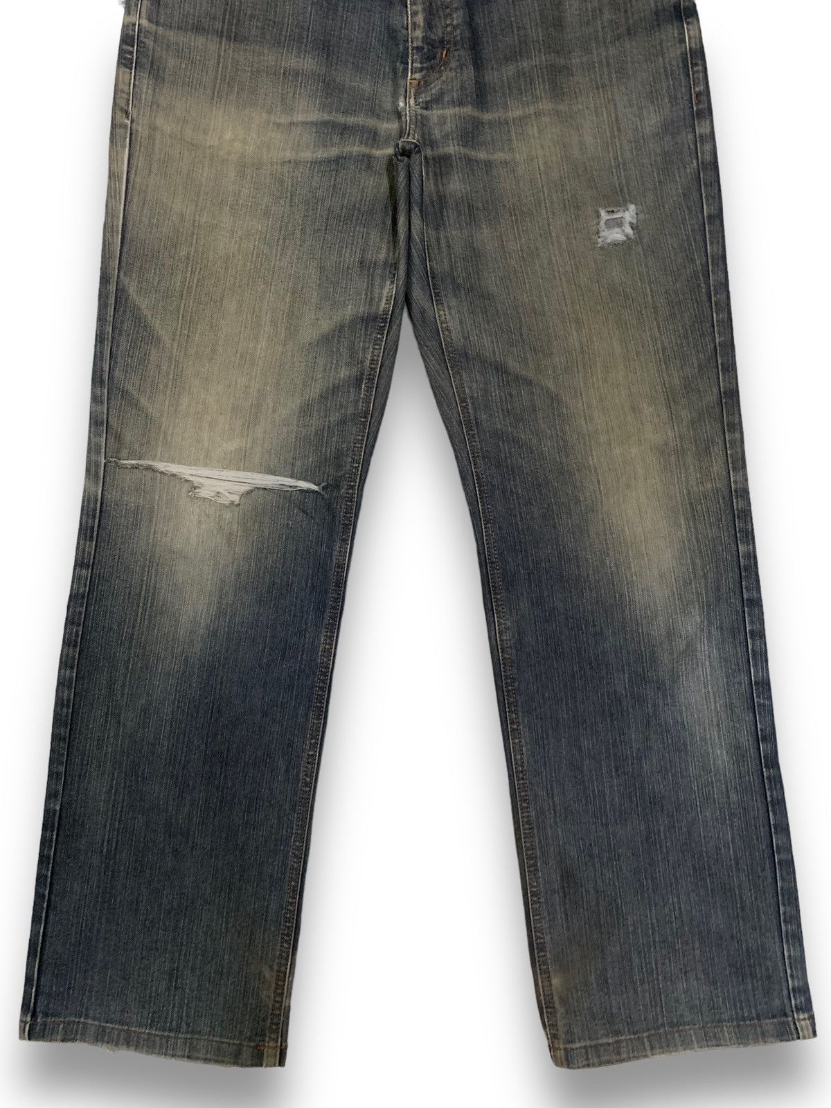 Japanese Brand Vintage Full House Homme Mud Wash Loose Fit Distressed Jeans Size US 32 / EU 48 - 10 Thumbnail