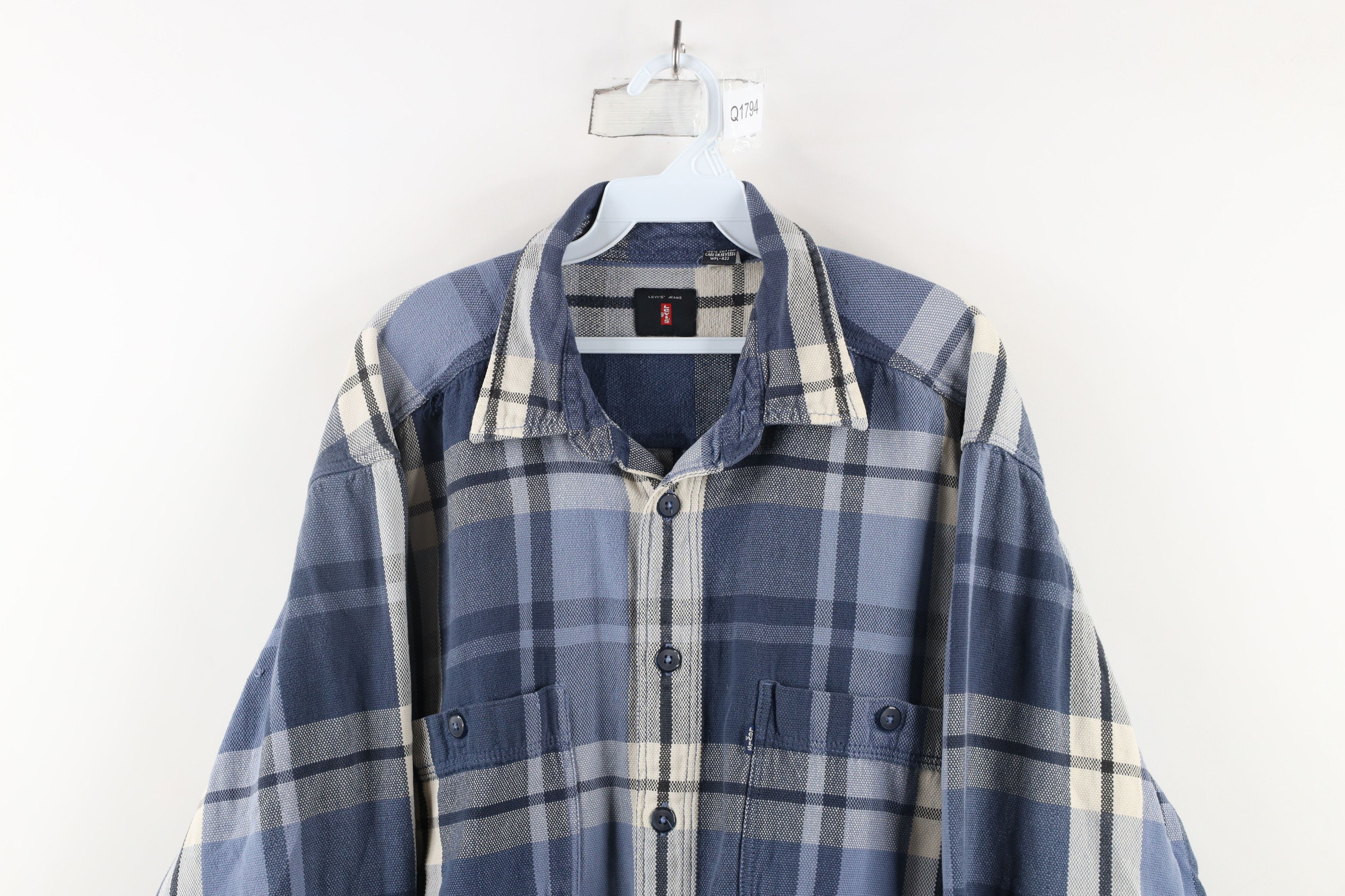 Levi's × Vintage Vintage 90s Levis Baggy Fit Heavyweight Flannel Button Shirt Size US L / EU 52-54 / 3 - 2 Thumbnail