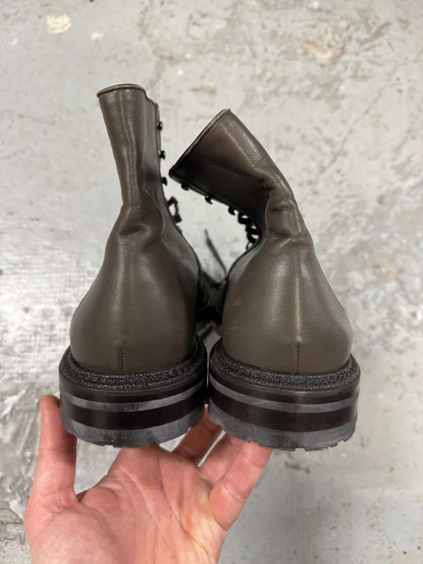 Louis Vuitton Egon Ankle Combat Grey Leather Boots