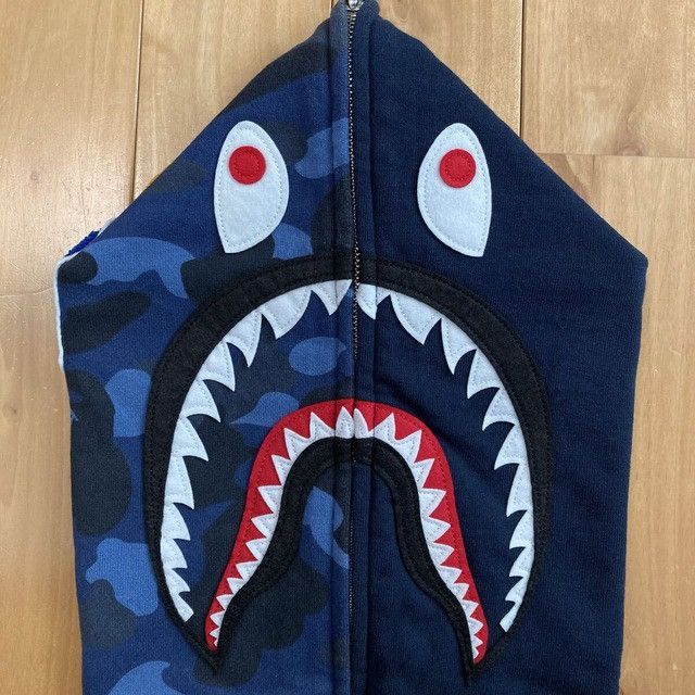 Bape BAPE Blue Camo x Navy shark full zip hoodie a bathing ape Size US M / EU 48-50 / 2 - 4 Thumbnail