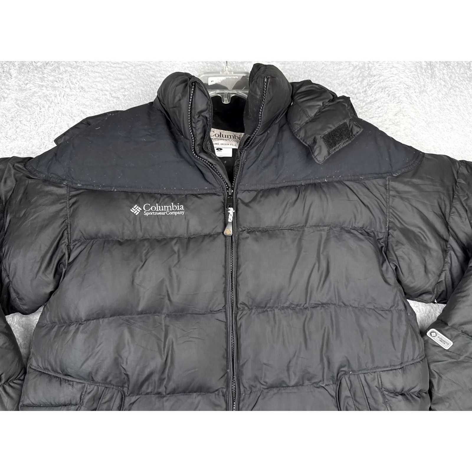 Vintage Columbia Jacket Mens Large Black Hooded Puffer Full Zip Down Hiking Warm Size US L / EU 52-54 / 3 - 4 Thumbnail