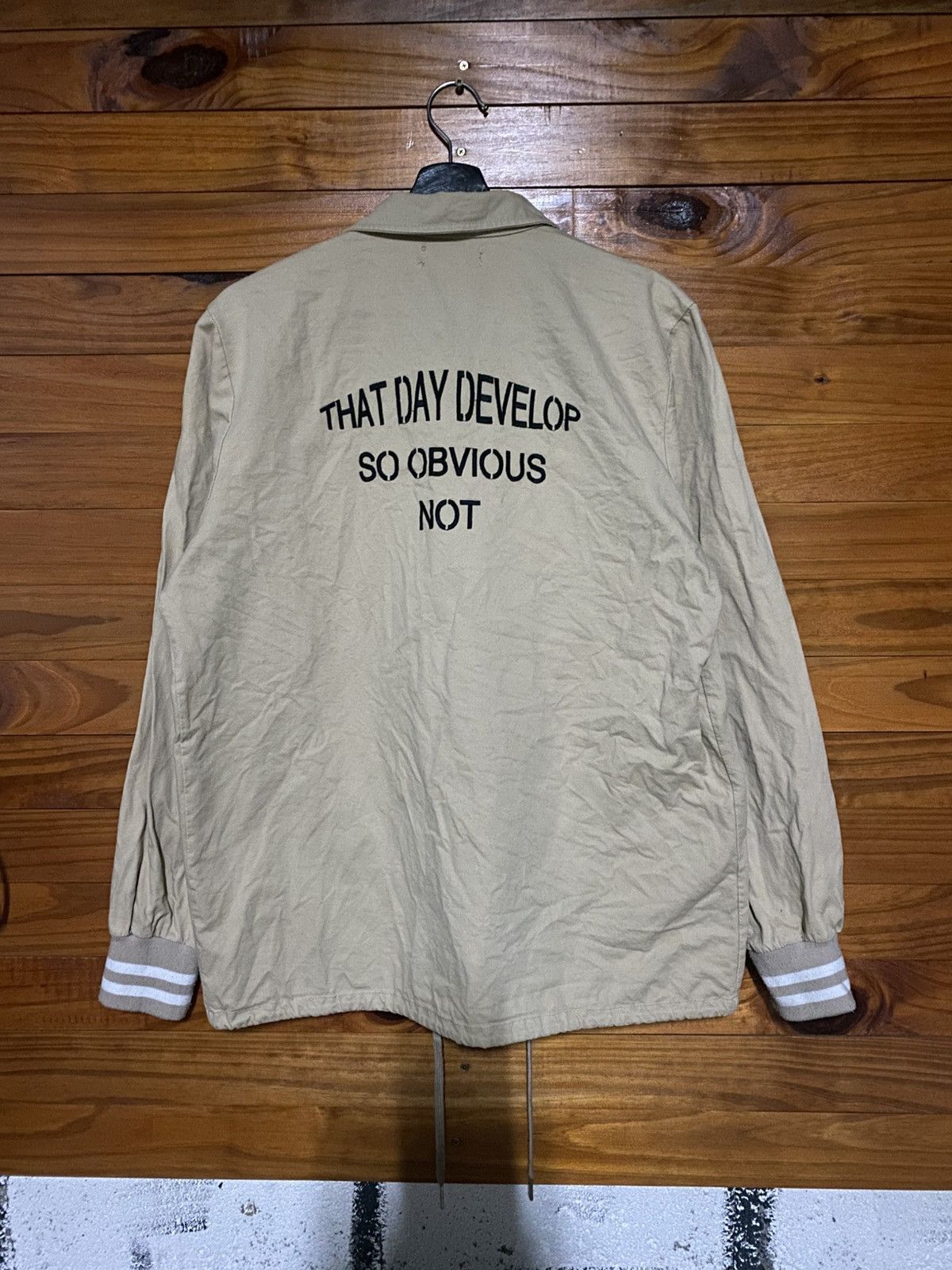 Japanese Brand Vintage-Style Beige A.O.S MAN Coaches Jacket Back Hit Size US M / EU 48-50 / 2 - 7 Thumbnail