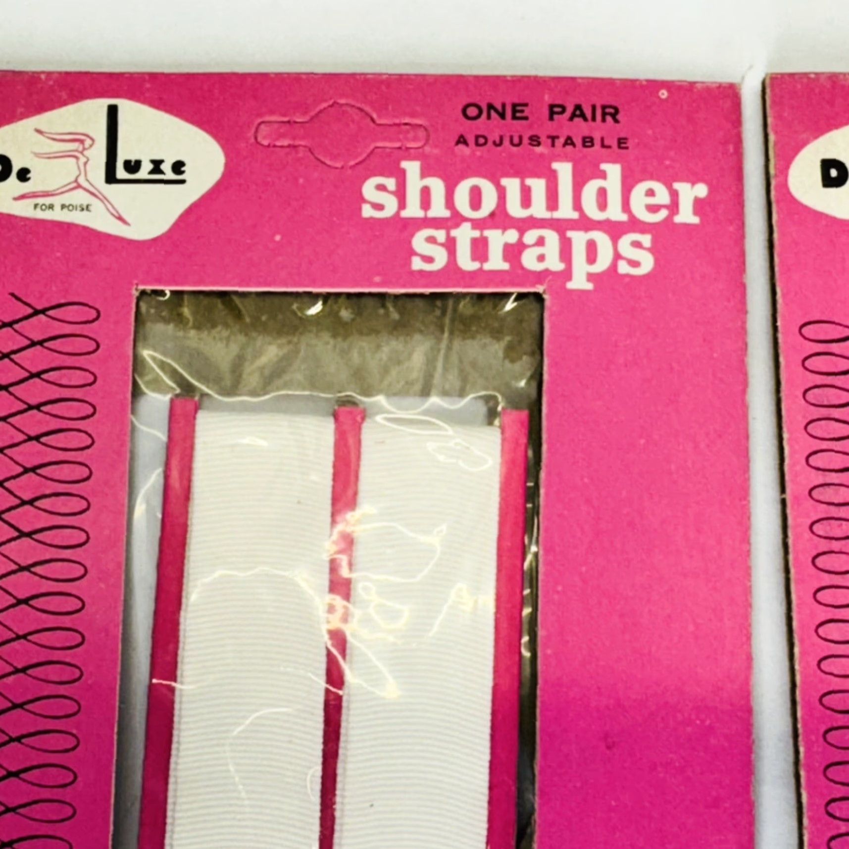Vintage VINTAGE DeLuxe For Poise Adjustable Shoulder Straps Pair Lot of 2 Bra Slips NEW | White Polyester Size ONE SIZE - 7 Thumbnail