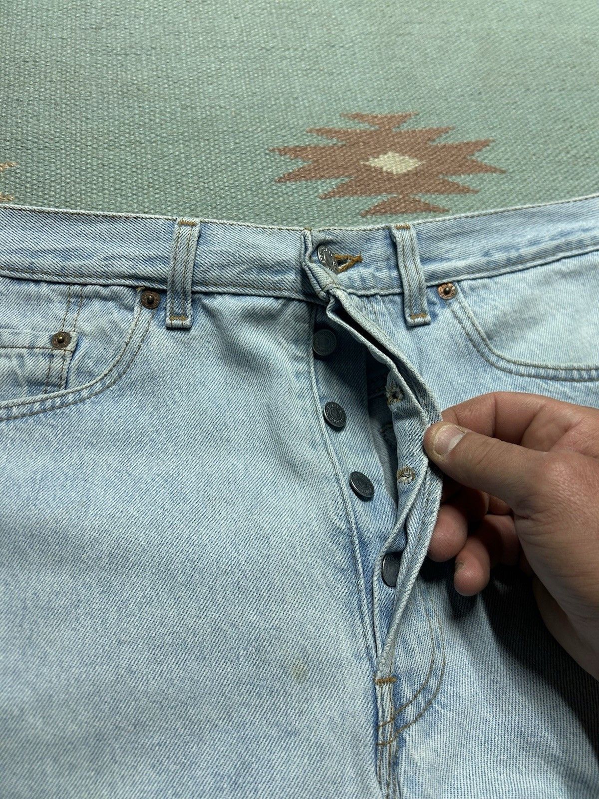 Vintage Vtg Levis 501 jean shorts jorts button fly light wash USA 32 Size US 32 / EU 48 - 10 Thumbnail
