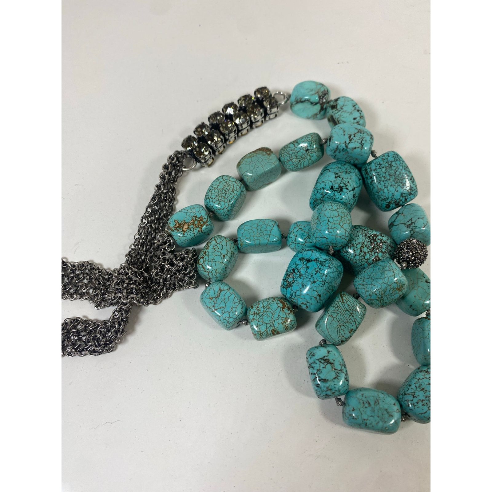 Other Genuine Turquoise 23" Necklace Large Chunky Natural Gemstone Size ONE SIZE - 7 Thumbnail