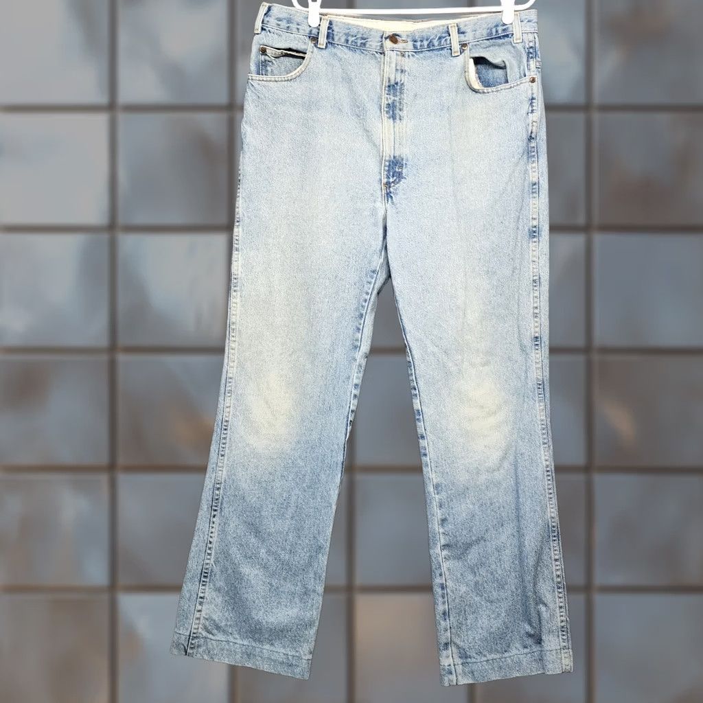 Vintage VINTAGE Sheplers Jeans Men 36x31 Light Wash Blue Bootcut Western Distressed READ Size US 36 / EU 52 - 1 Thumbnail