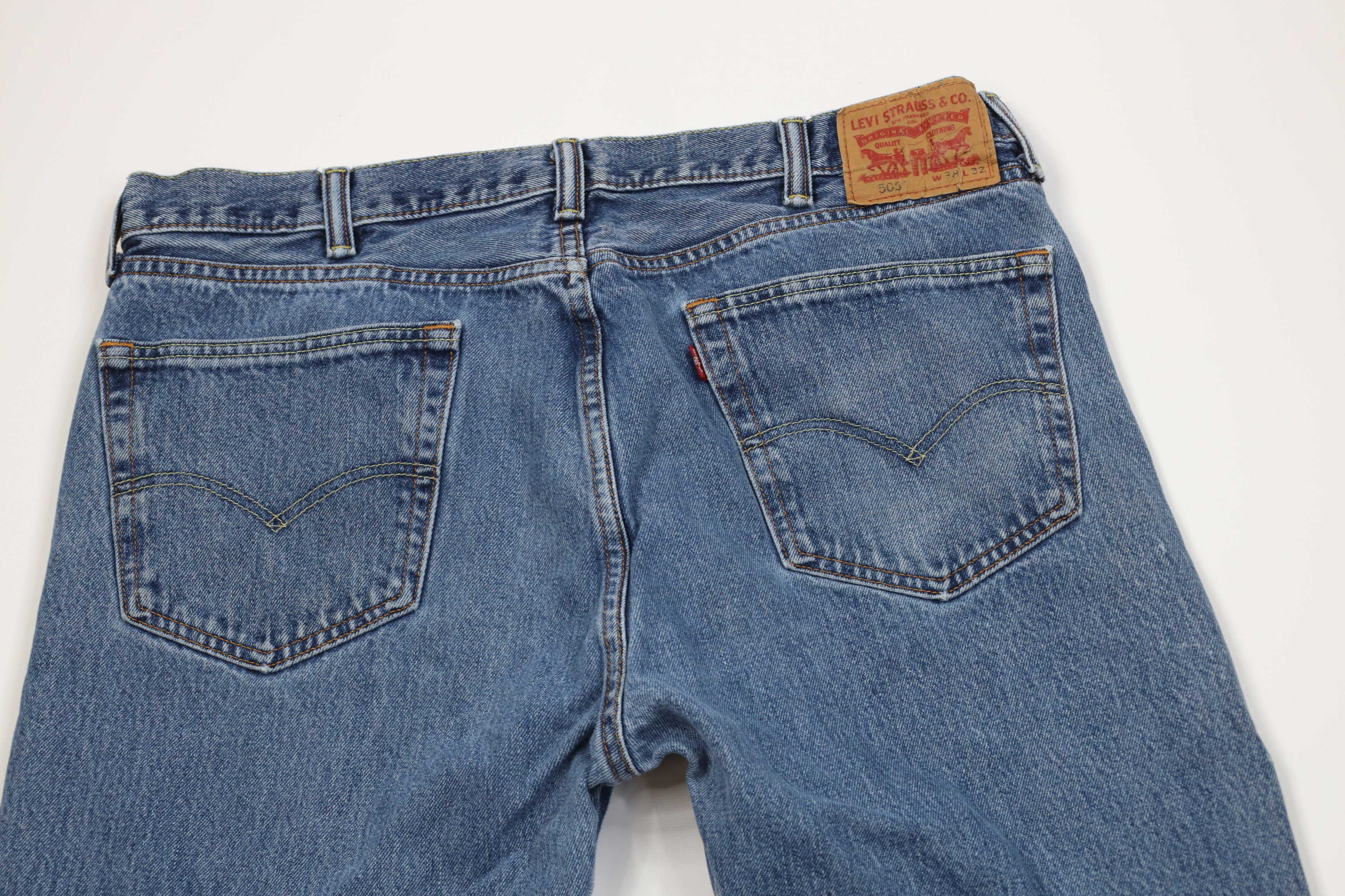 Levi's Vintage Y2K Levis 505 Fit Straight Leg Denim Jeans Blue Size US 38 / EU 54 - 10 Thumbnail
