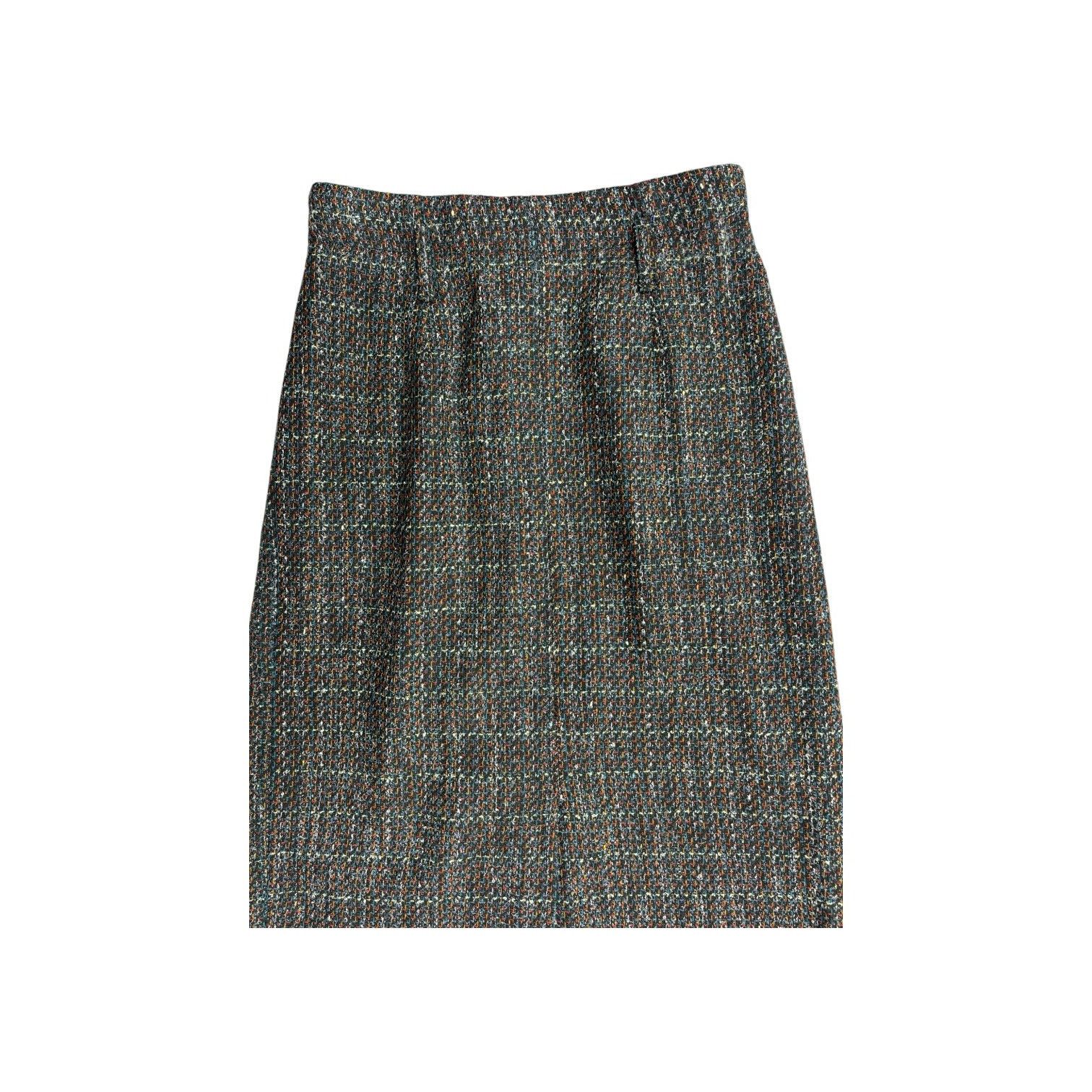 Other Vintage Tweed Belted Wool Pencil Skirt Women 12 David N. Size 34" / US 12 / IT 48 - 14 Thumbnail