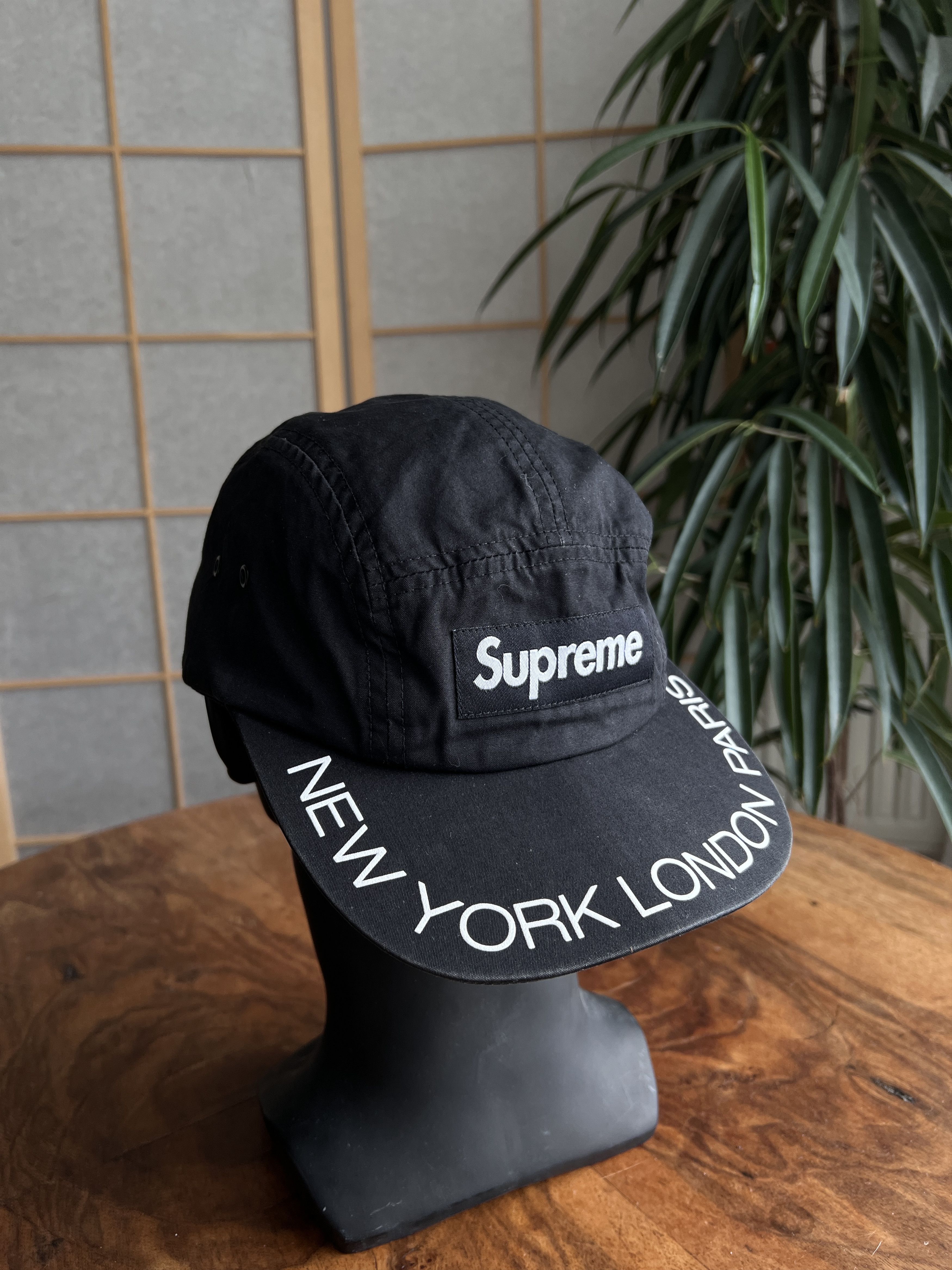 Supreme Supreme 5 panel cap New York London Paris y2k print hat