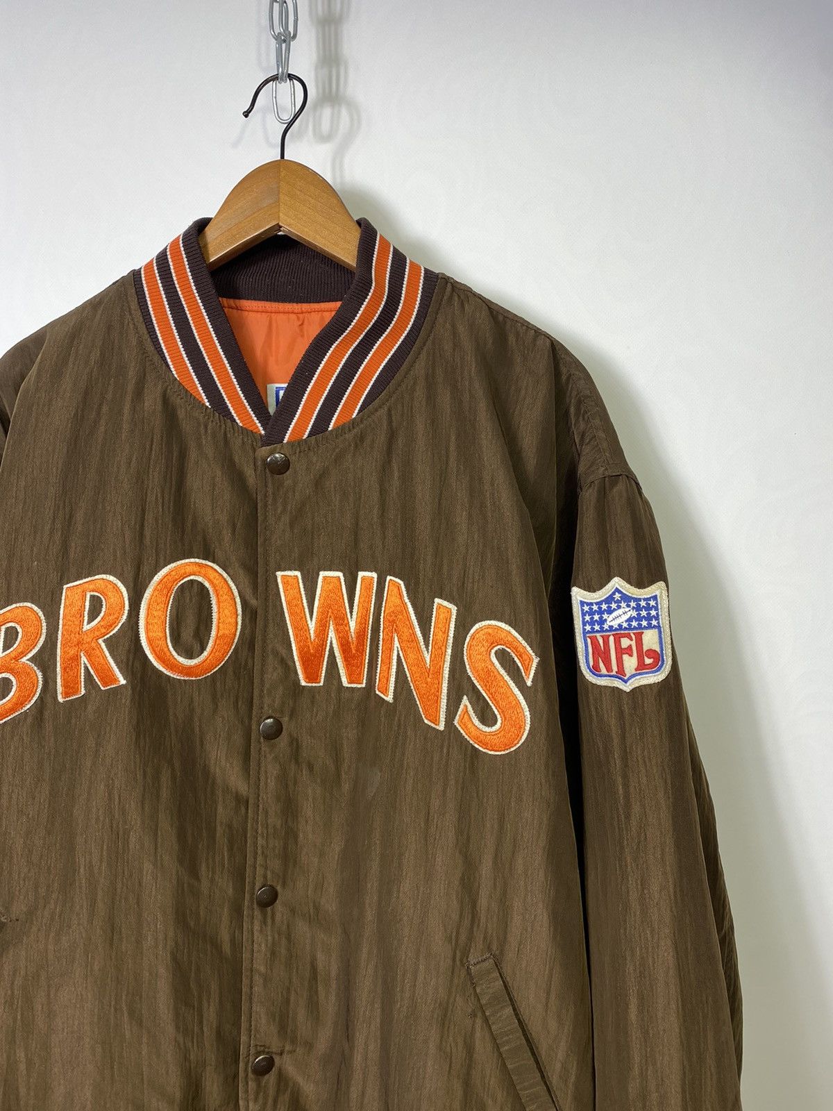 Pro Line × Starter × Vintage Vintage 90s Cleveland Browns Starter Satin Bomber Jacket Size US XXL / EU 58 / 5 - 2 Thumbnail